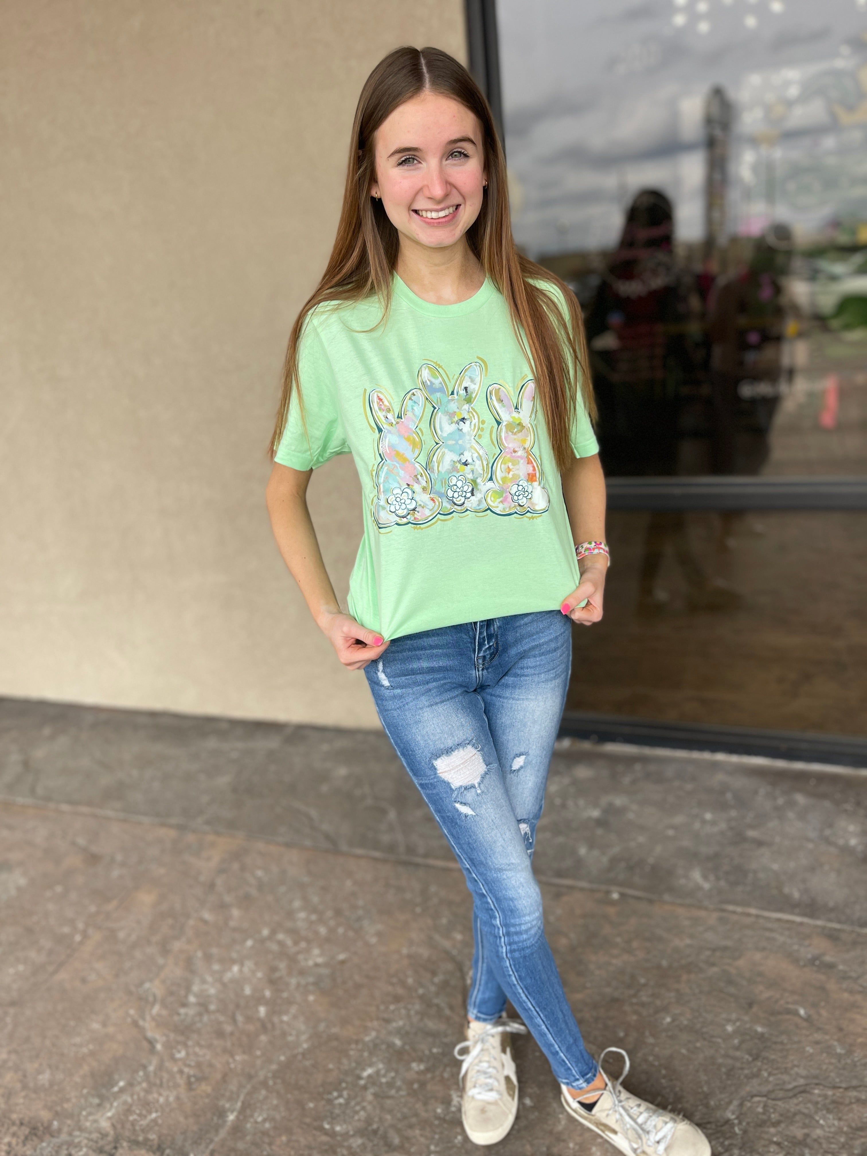 Watercolor Bunny Trio Tee sold by The Dogwood Boutique product image thumbnail 3