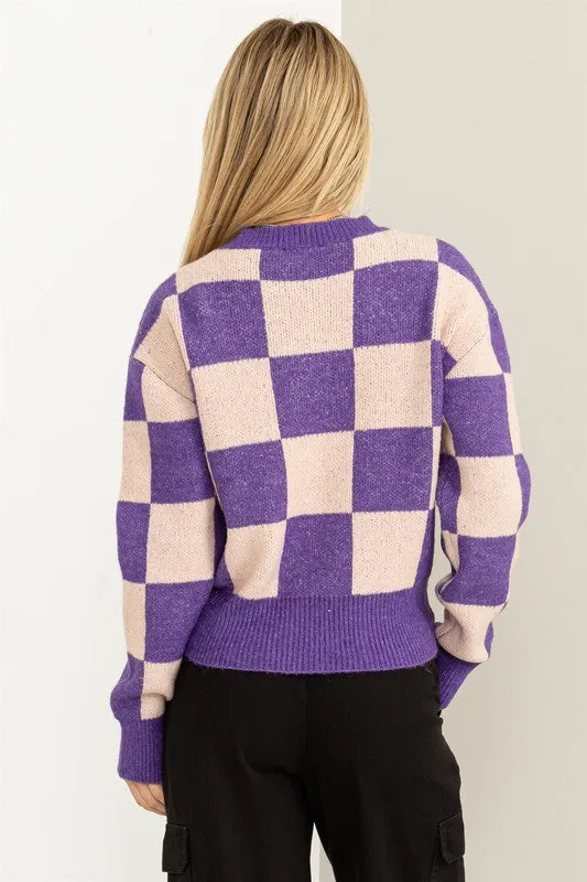 Weekend Chills Checkered Long Sleeve Sweater sold by The Dogwood Boutique product image thumbnail 3