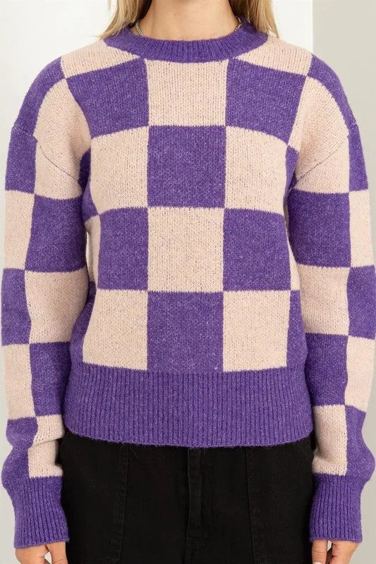 Weekend Chills Checkered Long Sleeve Sweater sold by The Dogwood Boutique product image thumbnail 5