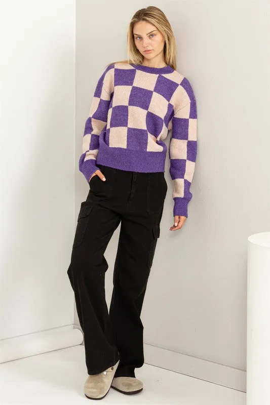 Weekend Chills Checkered Long Sleeve Sweater sold by The Dogwood Boutique product image thumbnail 4
