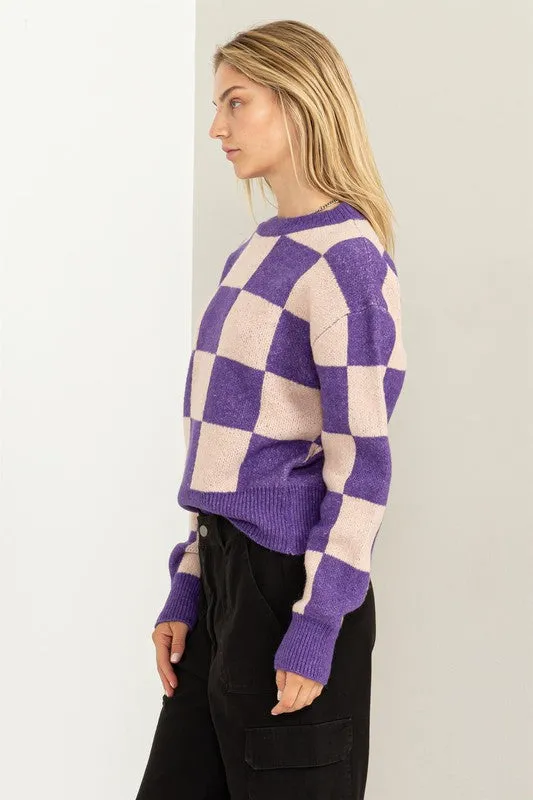 Weekend Chills Checkered Long Sleeve Sweater sold by The Dogwood Boutique product image thumbnail 2