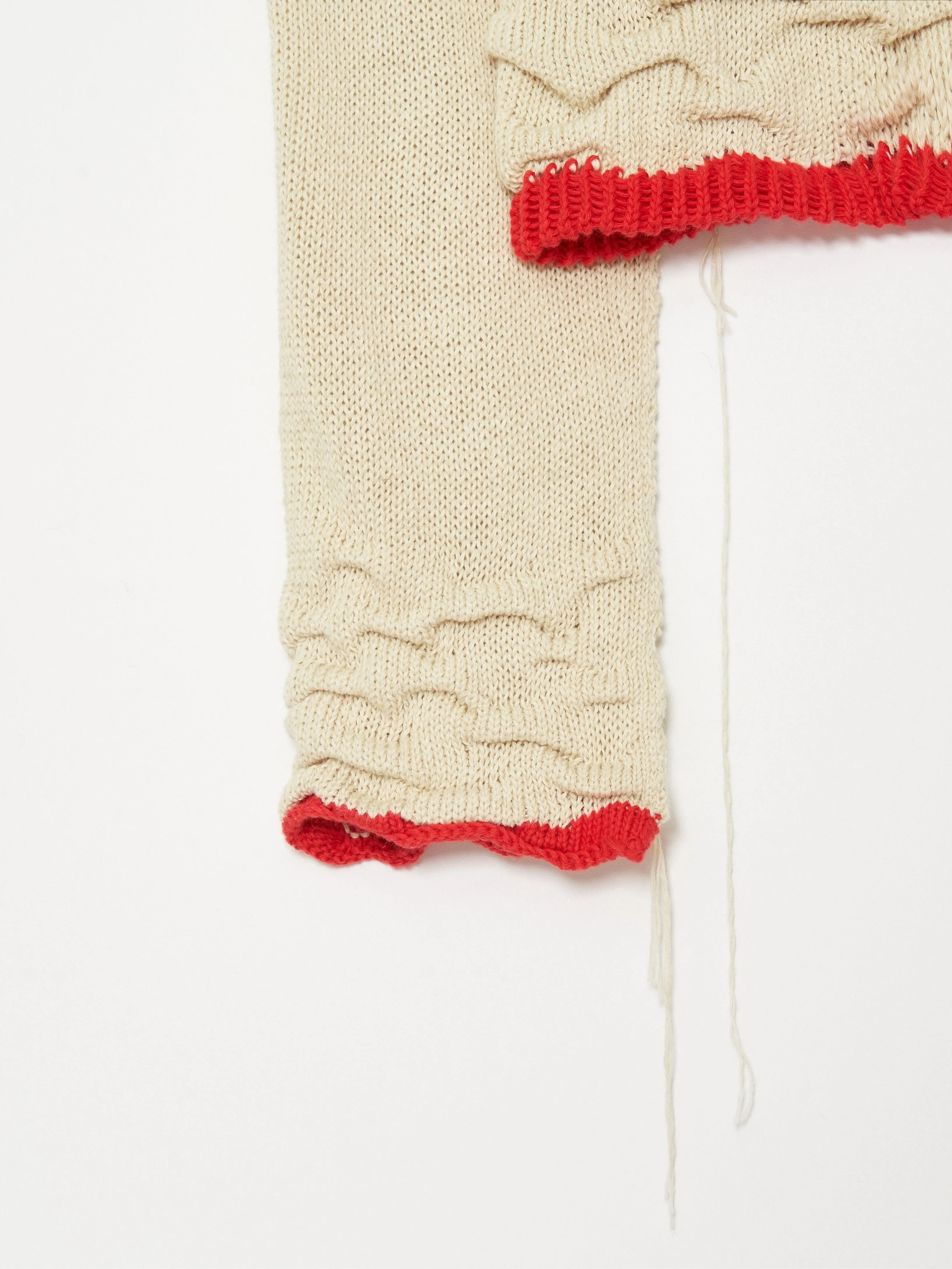 Hand Distressed collar knit001 - Ivory sold by APOC product image thumbnail 4