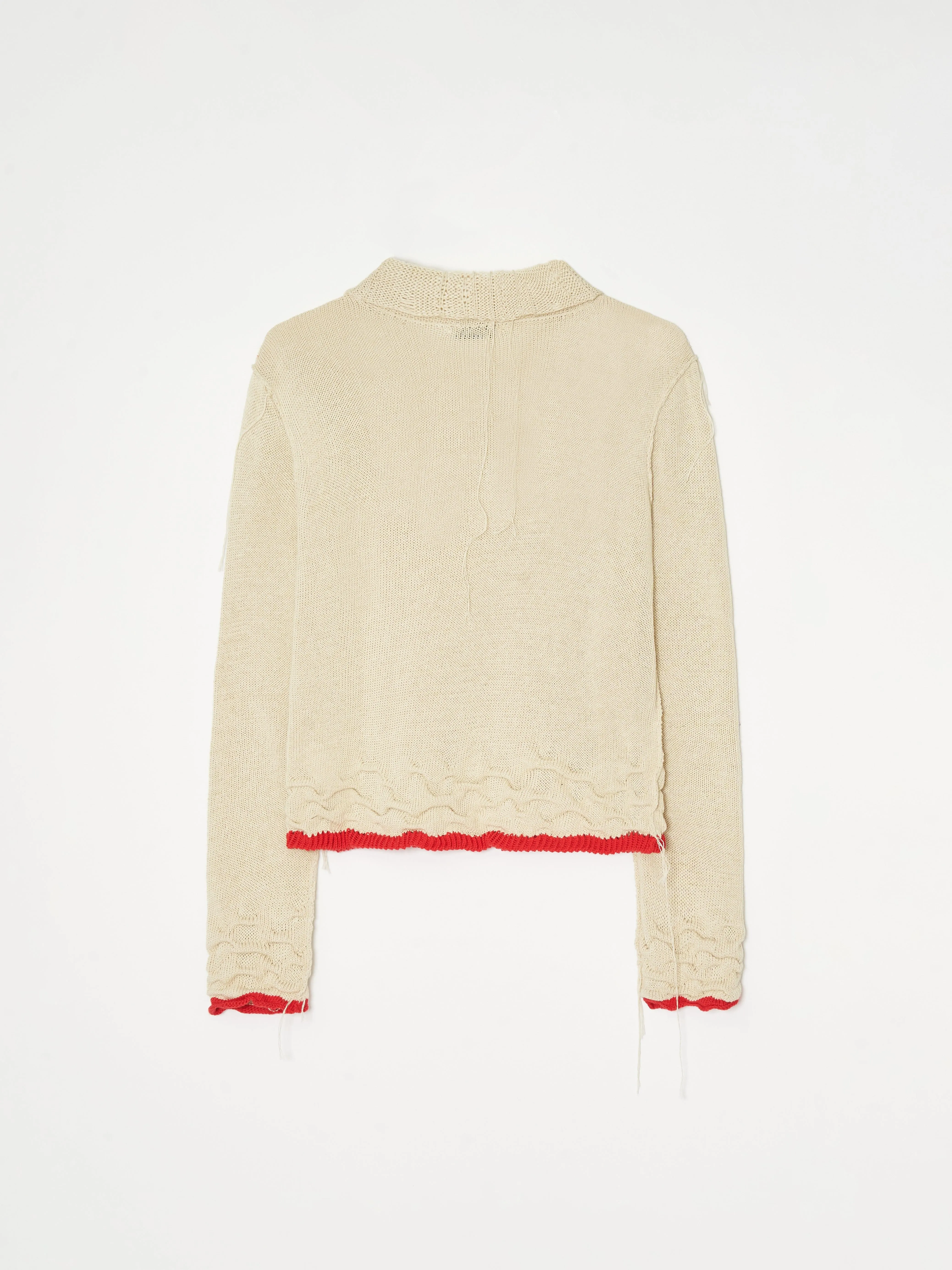 Hand Distressed collar knit001 - Ivory sold by APOC product image thumbnail 2