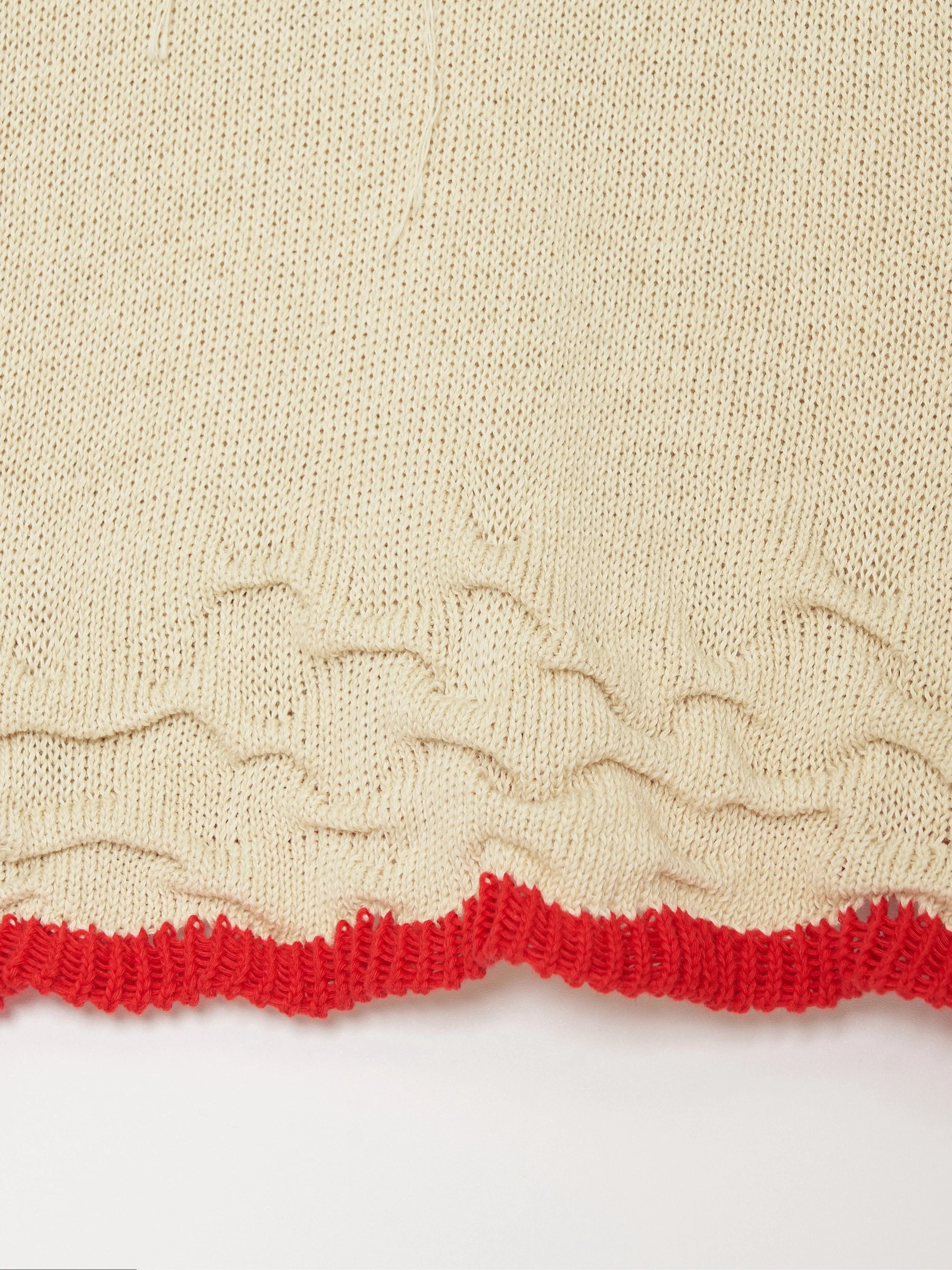 Hand Distressed collar knit001 - Ivory sold by APOC product image thumbnail 5