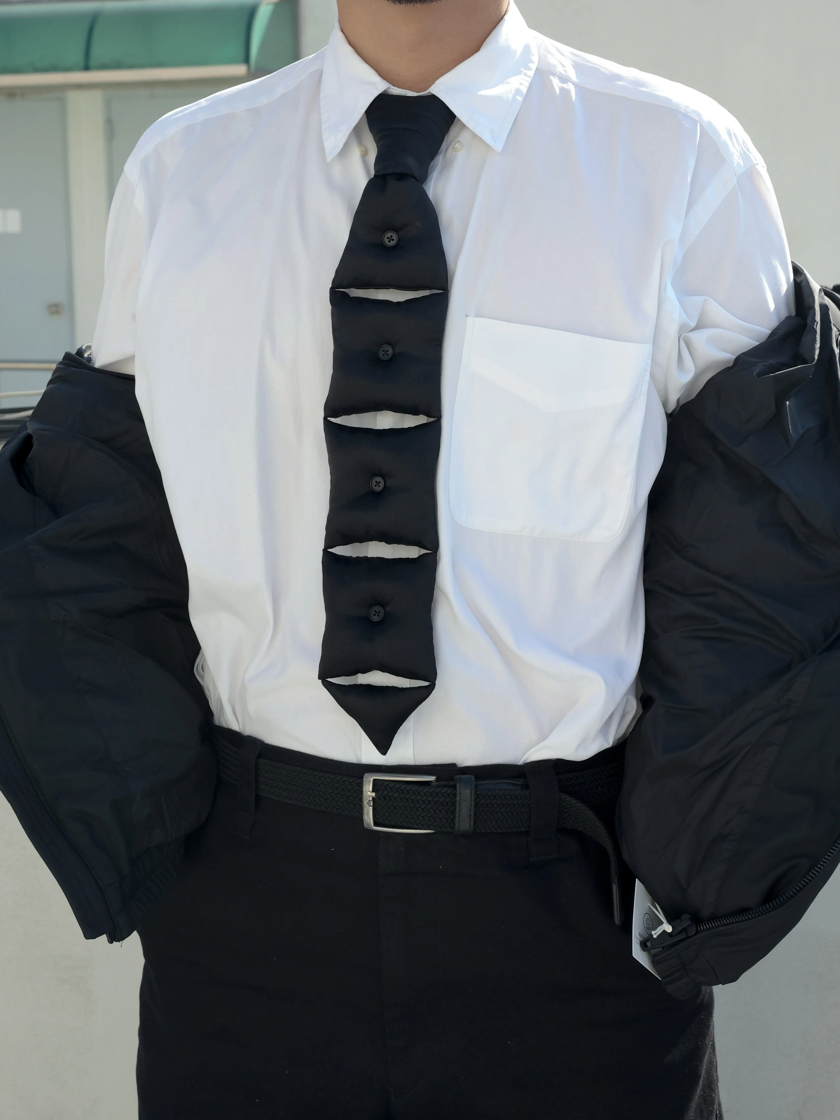 Silk Pillow Necktie Necklace - Black sold by APOC