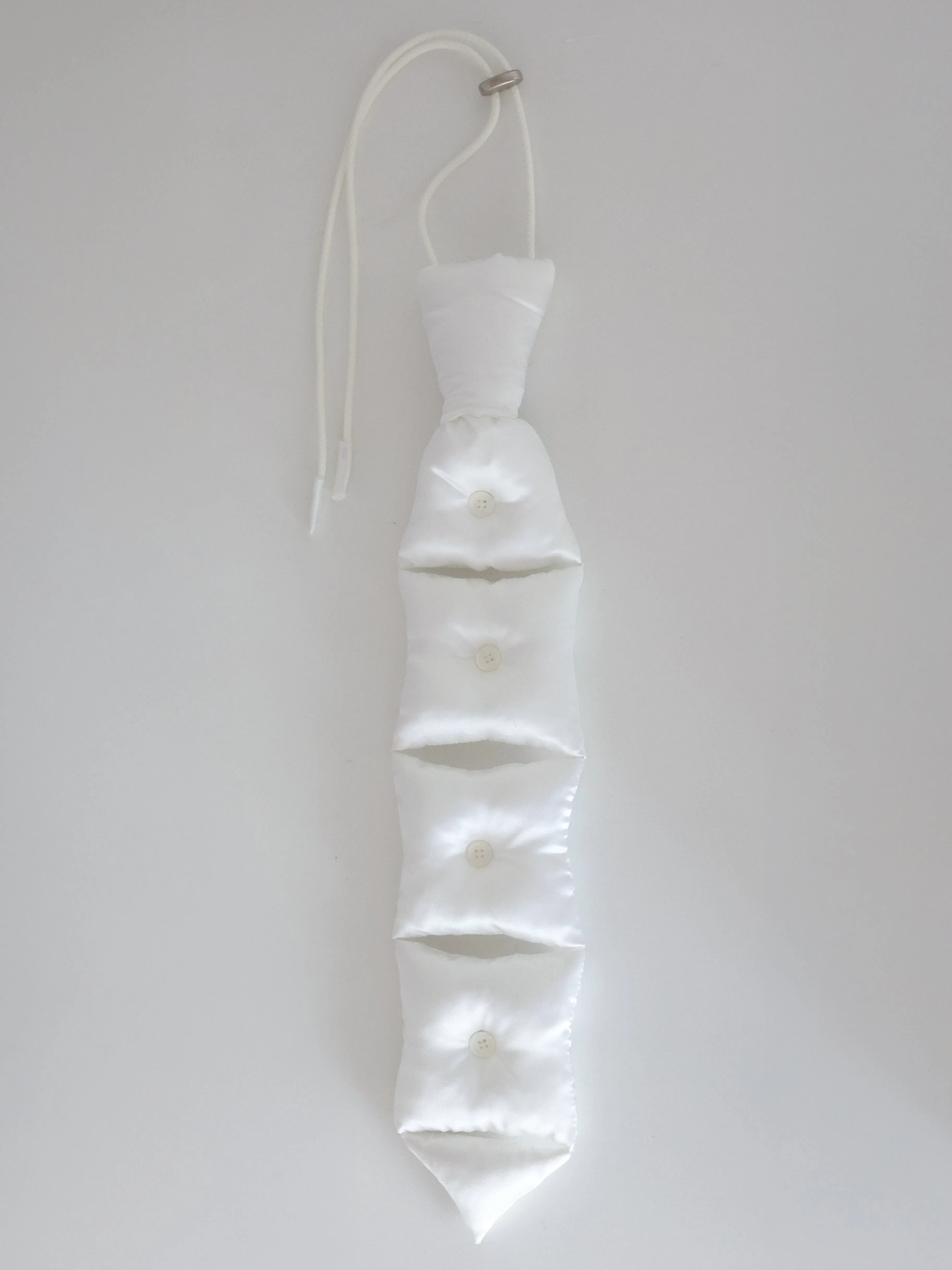 Silk Pillow Necktie Necklace - White sold by APOC product image thumbnail 3