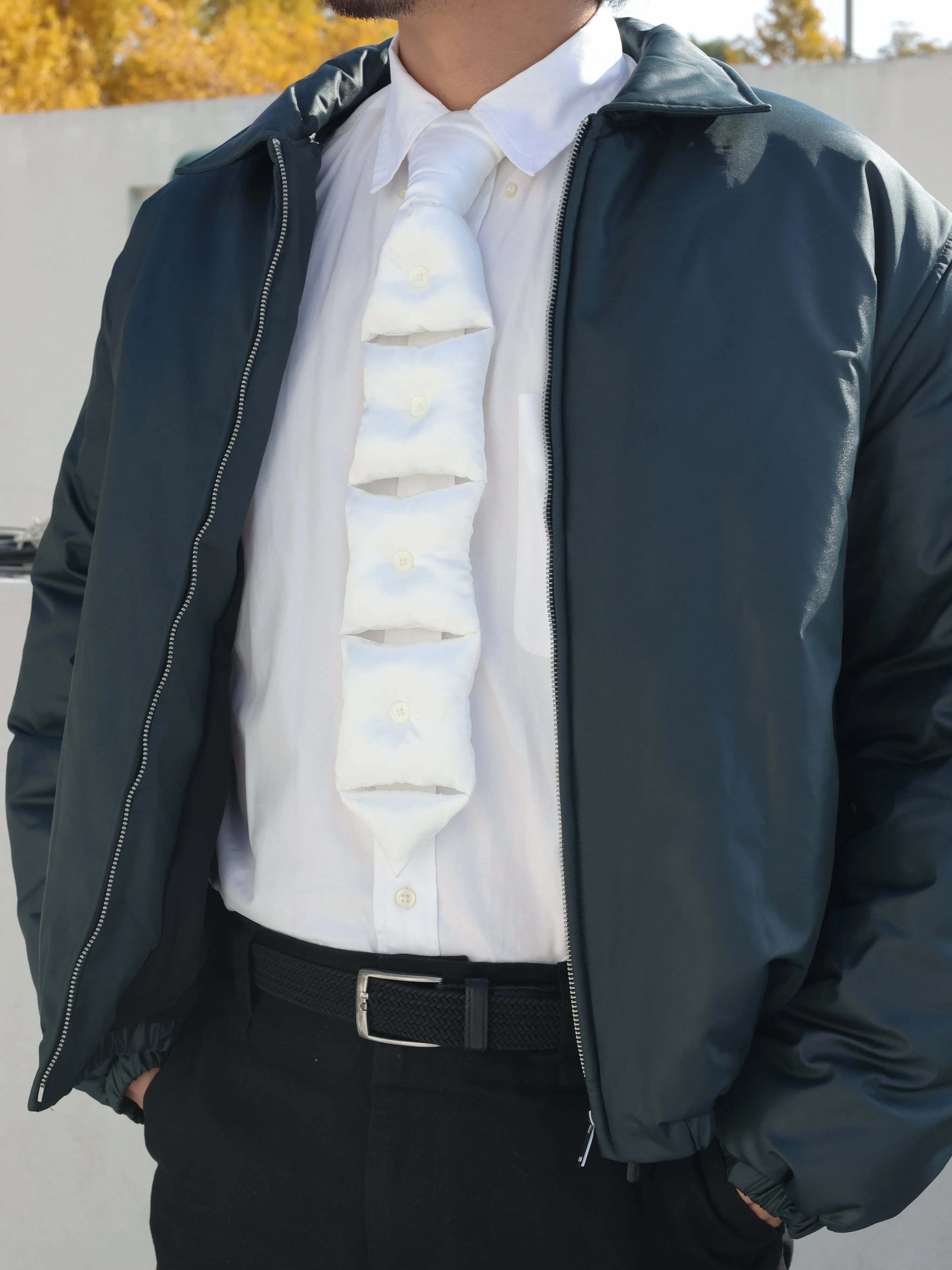 Silk Pillow Necktie Necklace - White sold by APOC product image thumbnail 2
