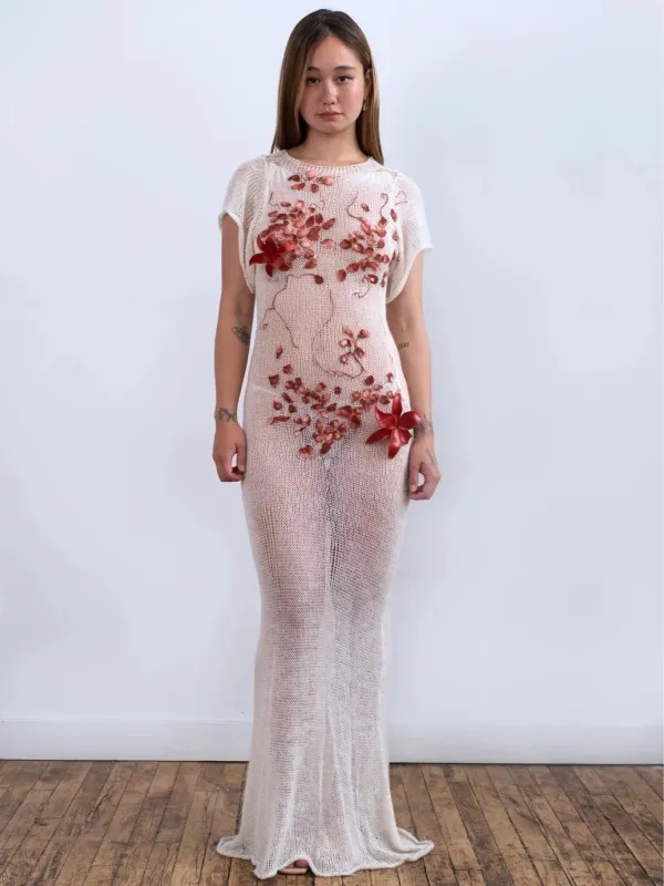 Fortune Silk Cocoon Sheer Wedding Maxi Dress made by APOC