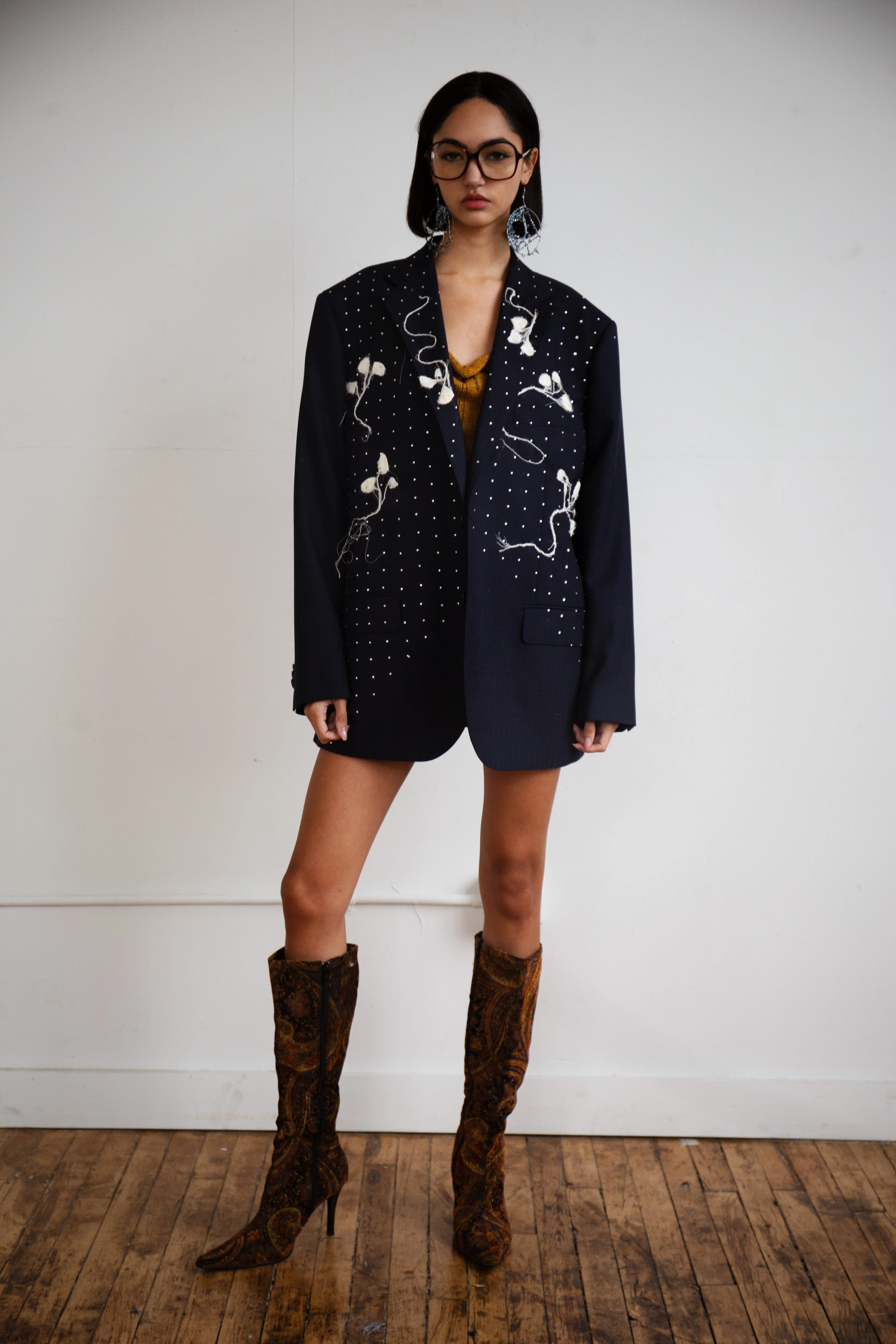 Silk Cocoon Blazer in Navy sold by APOC product image thumbnail 3