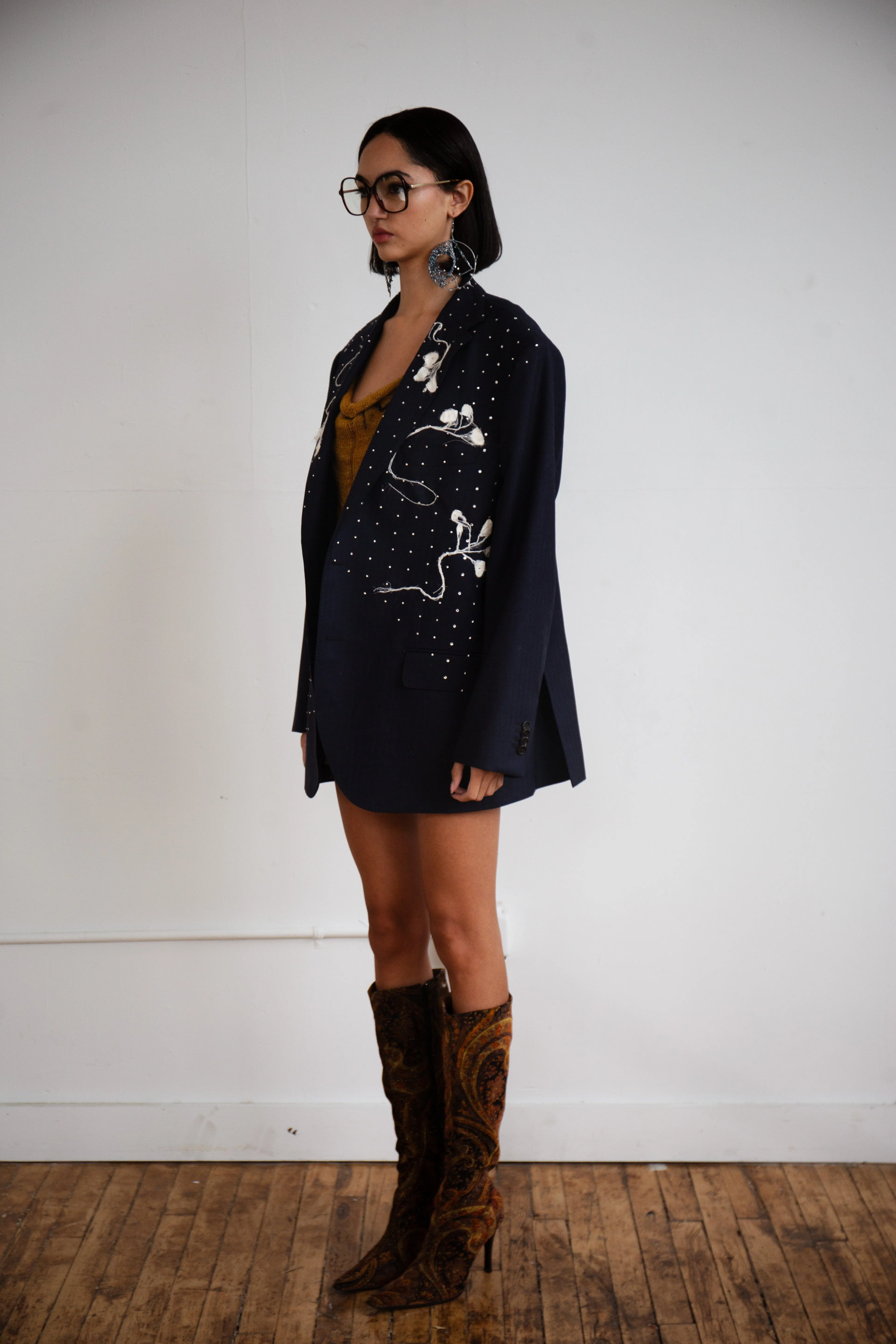 Silk Cocoon Blazer in Navy sold by APOC product image thumbnail 4