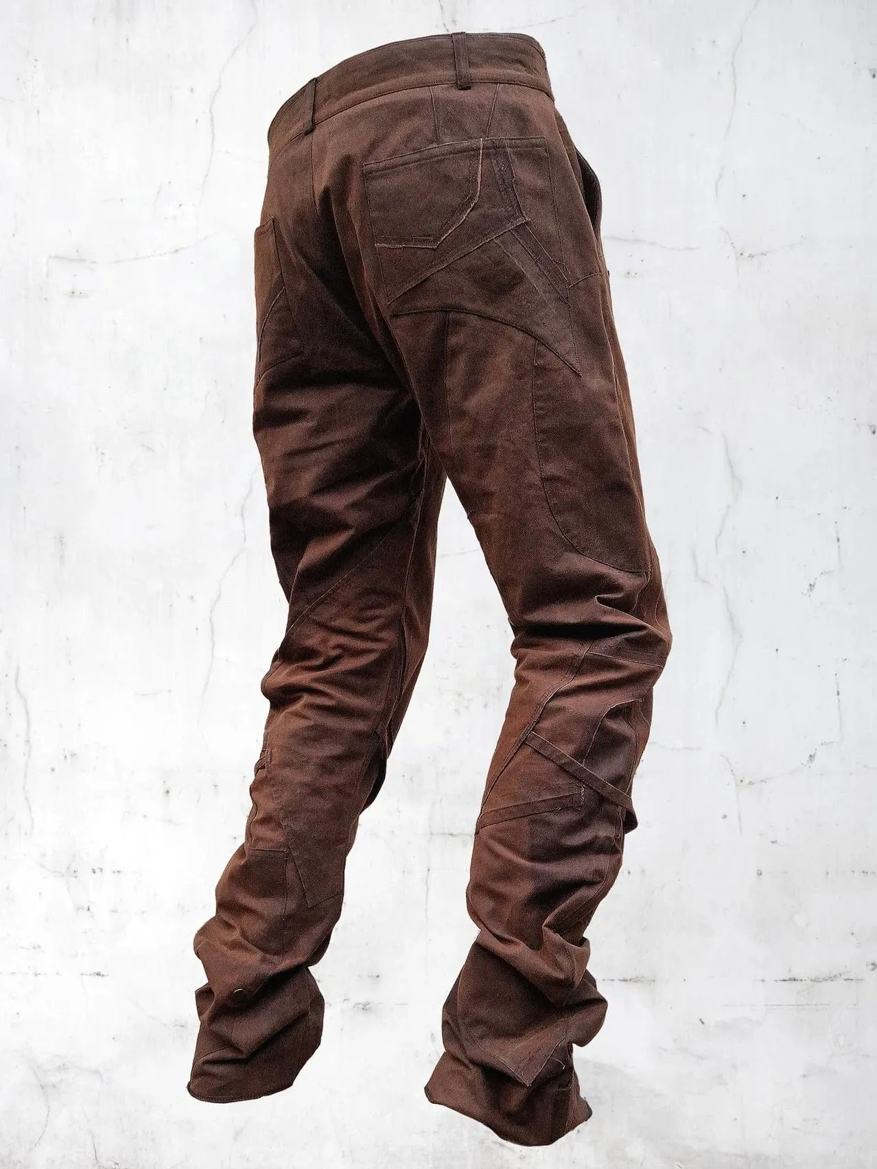 C-SHAPE WAXED PATCHWORK PANTS BROWN sold by APOC product image thumbnail 4
