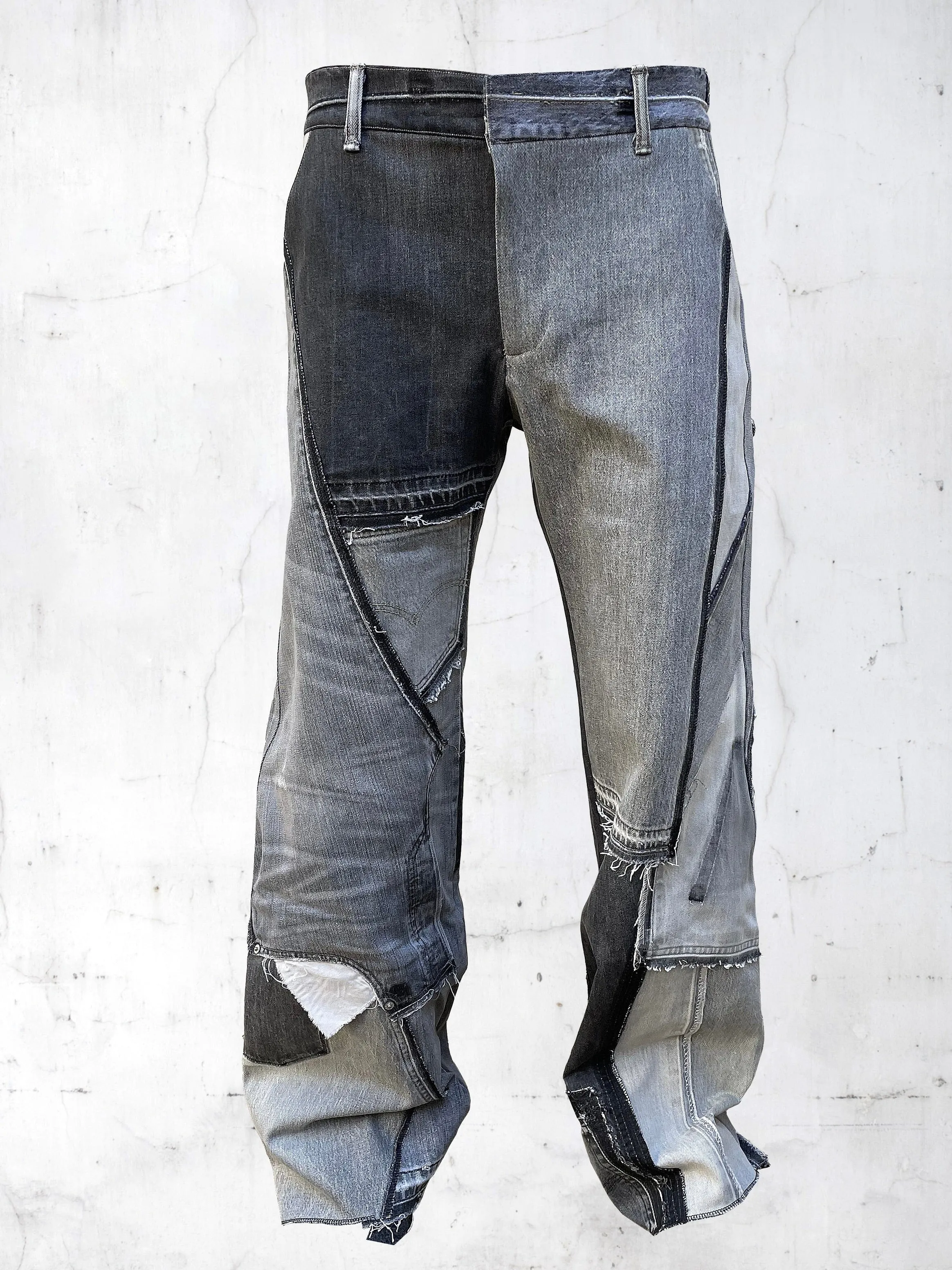 DENIM PRINTED PATCHWORK PANTS GREY sold by APOC product image thumbnail 3