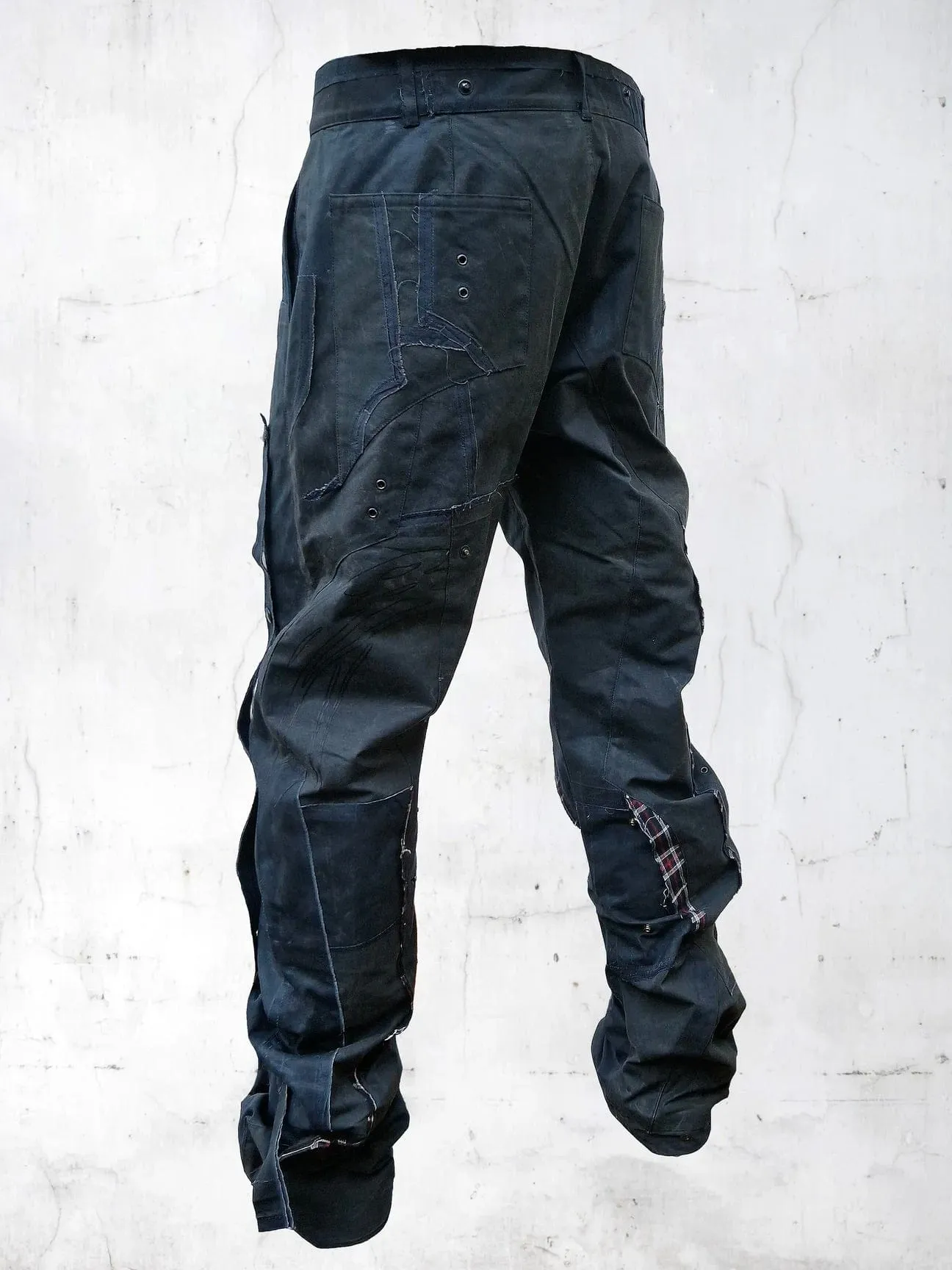 C-SHAPE WAXED PATCHWORK PANTS BLUE sold by APOC product image thumbnail 2