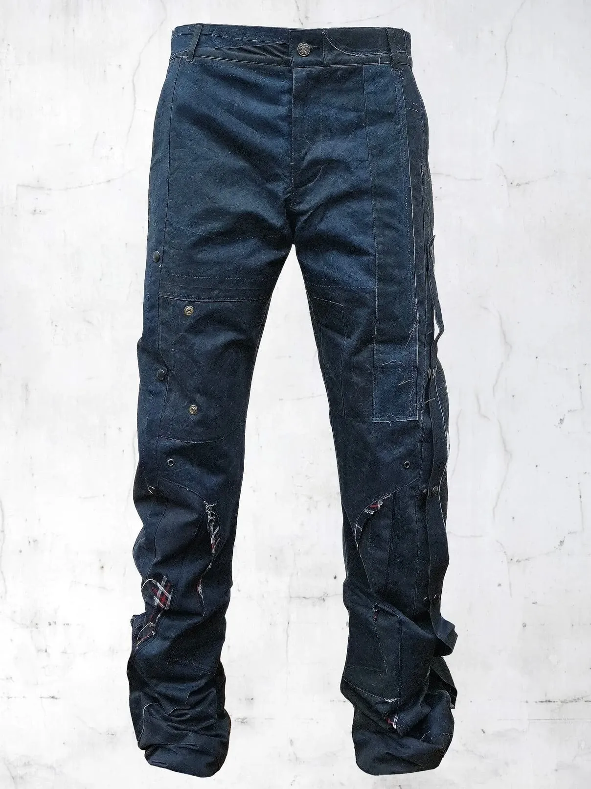 C-SHAPE WAXED PATCHWORK PANTS BLUE sold by APOC product image thumbnail 3