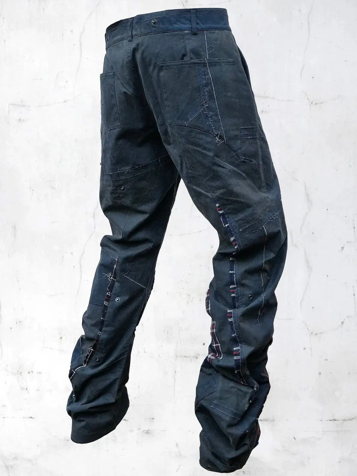 C-SHAPE WAXED PATCHWORK PANTS BLUE sold by APOC product image thumbnail 4