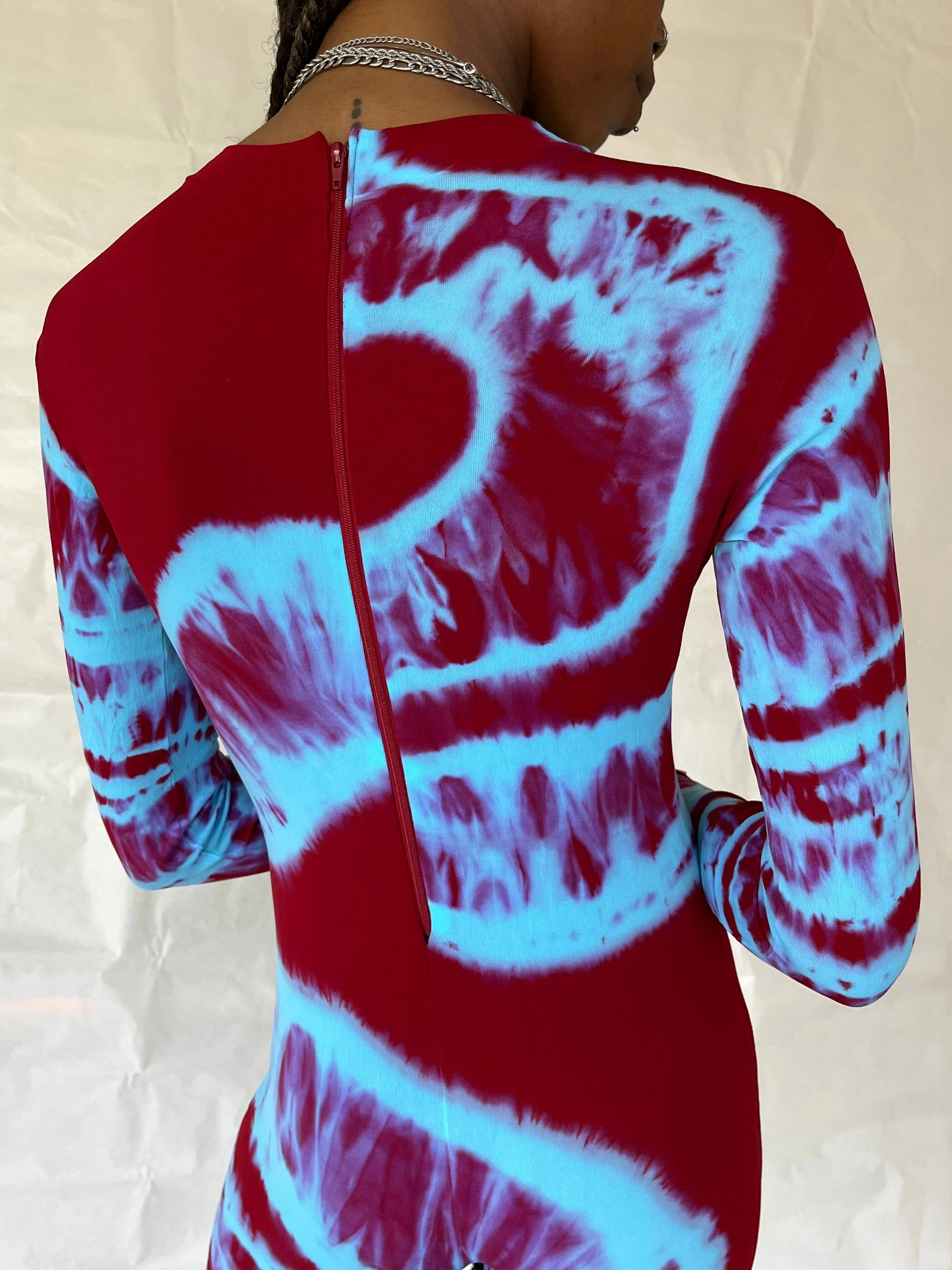 Hand Dyed Catsuit Red Blue sold by APOC product image thumbnail 3