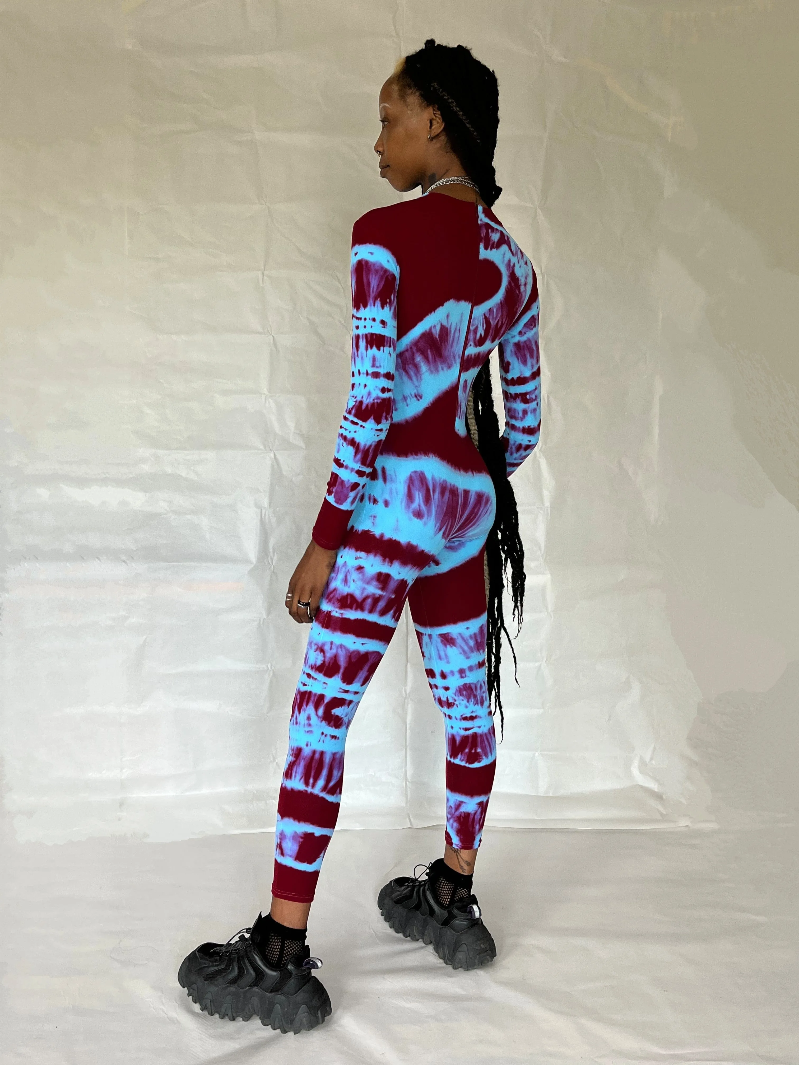 Hand Dyed Catsuit Red Blue sold by APOC product image thumbnail 4