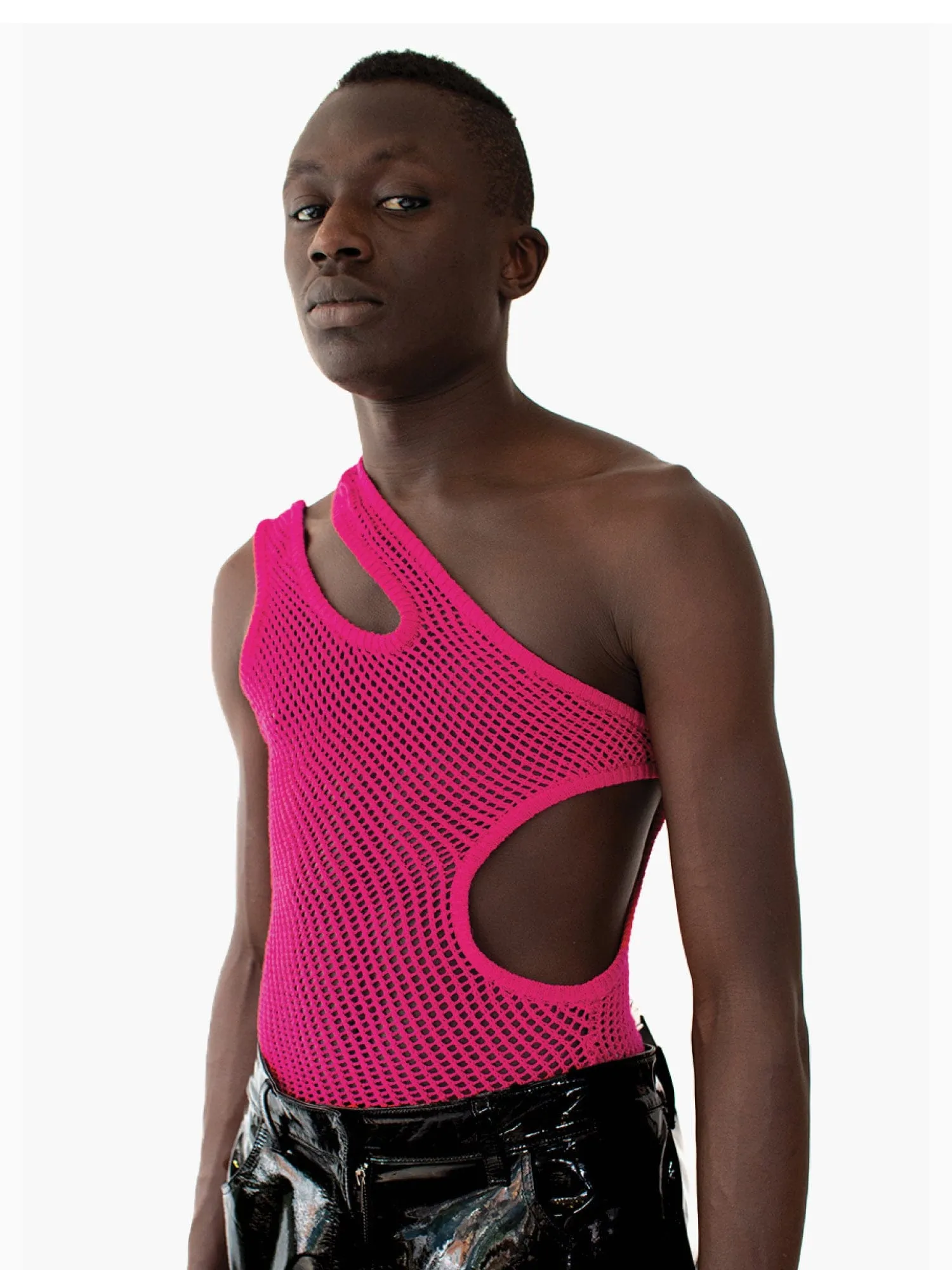 Cut-Out String Vest Pink sold by APOC