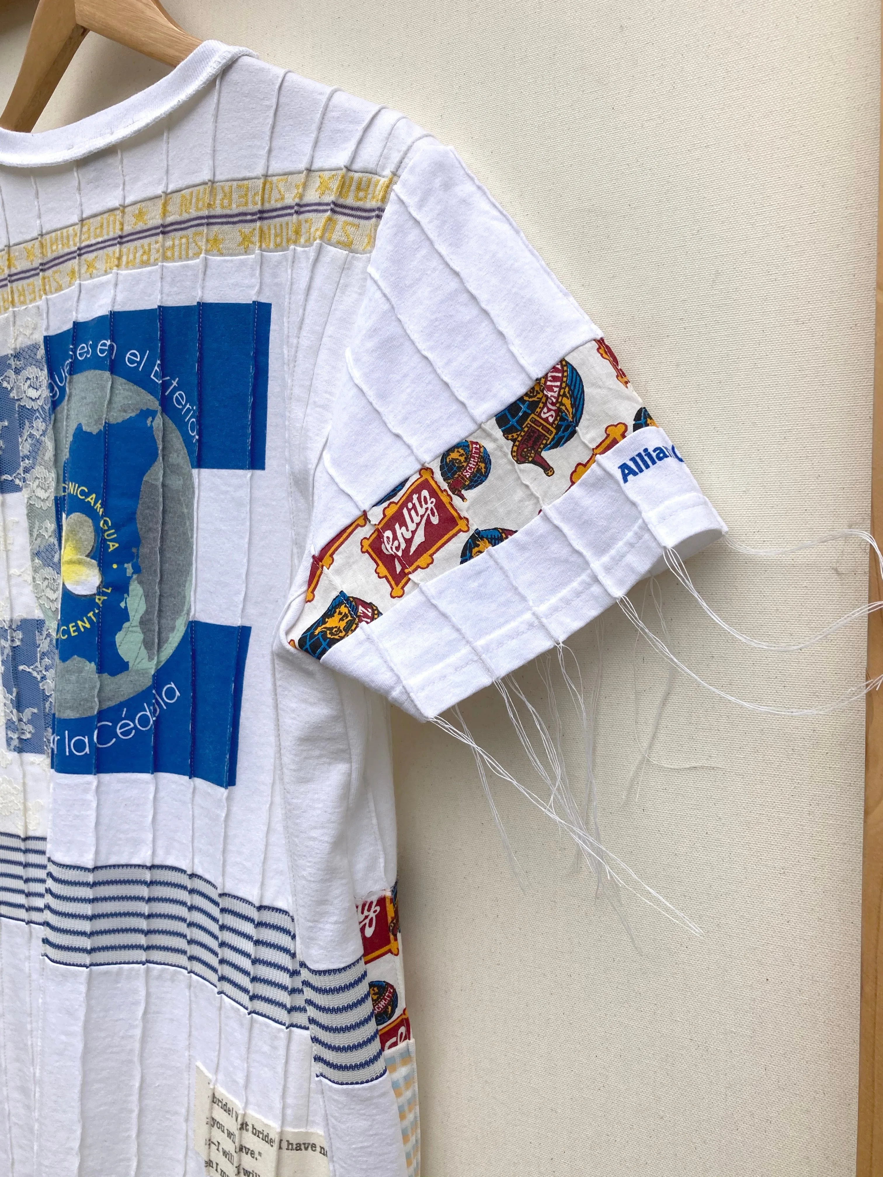 Pin-tuck Patchwork Shirts (White) sold by APOC product image thumbnail 3