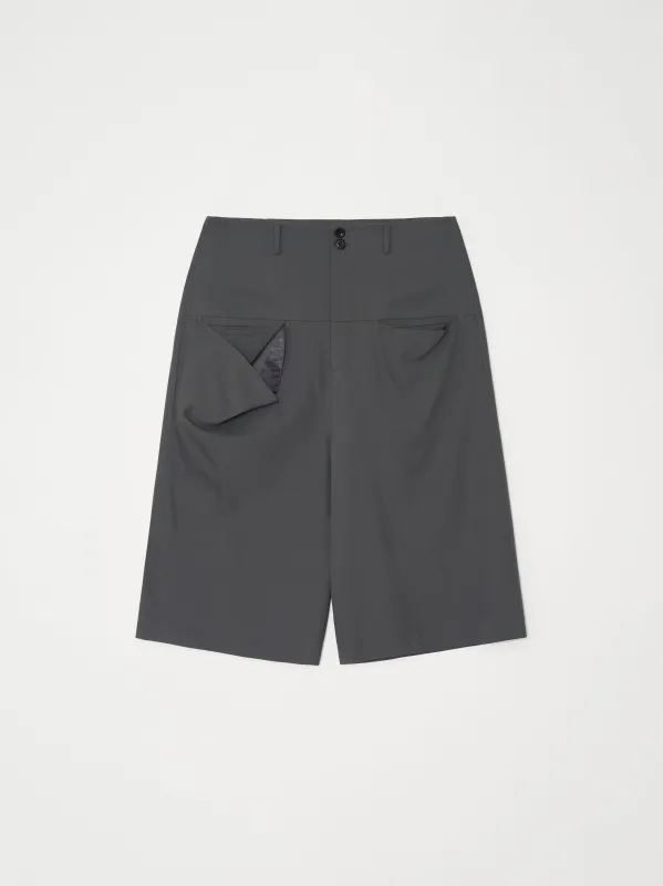 Draped Pocket Wool Shorts 001 _ Gray made by APOC