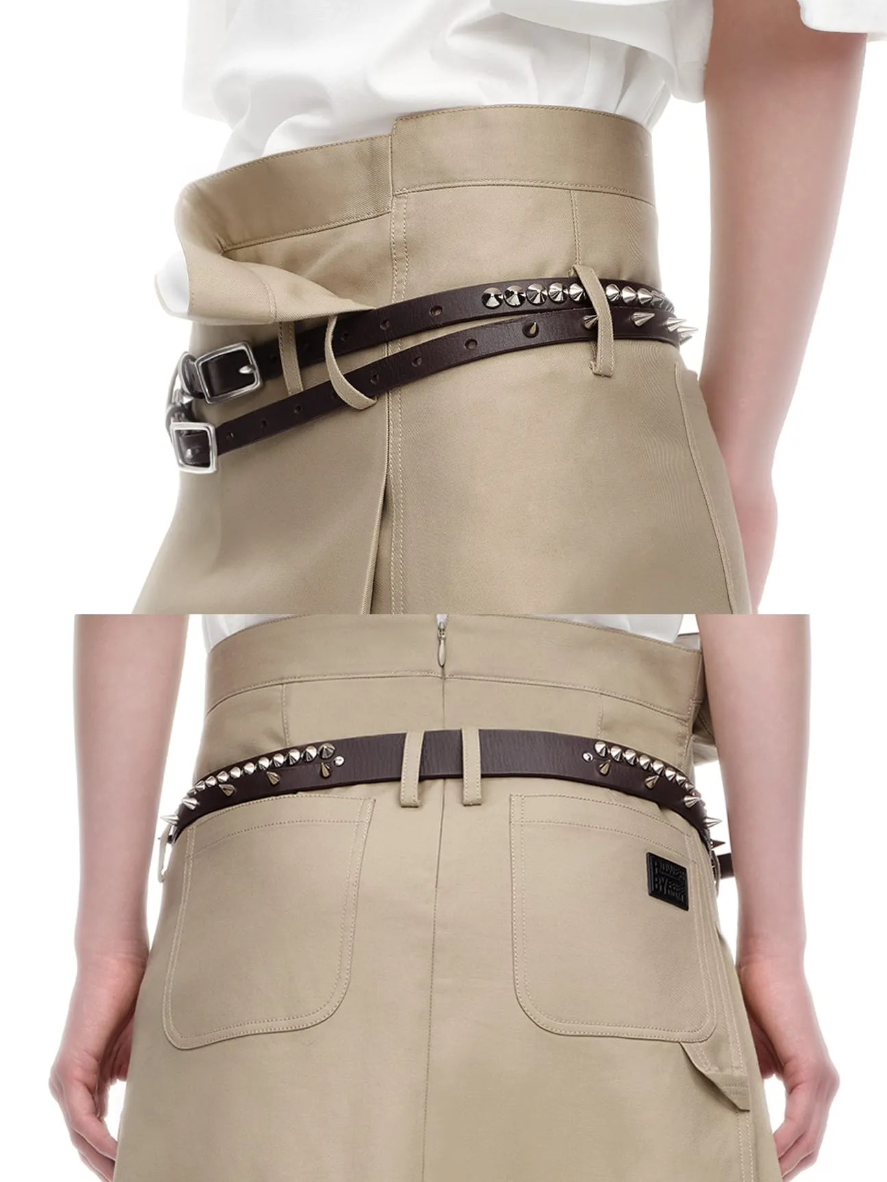 Brown Split Stud Leather Belt sold by APOC product image thumbnail 4