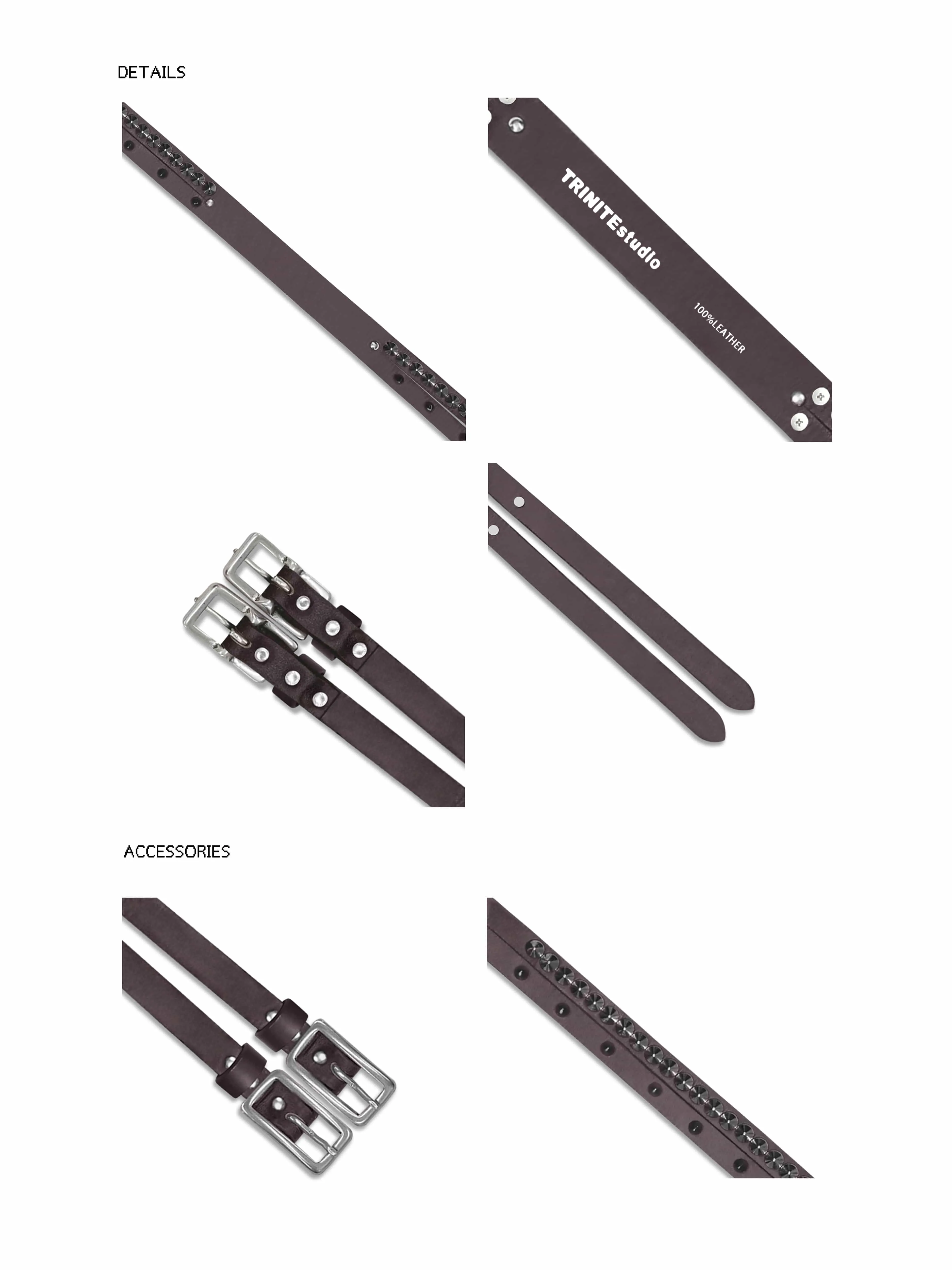 Brown Split Stud Leather Belt sold by APOC product image thumbnail 5