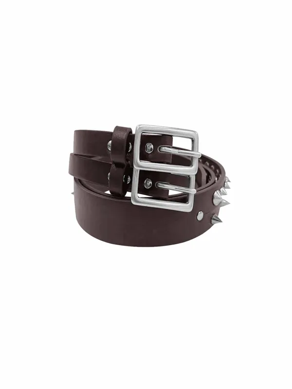 Brown Split Stud Leather Belt made by APOC