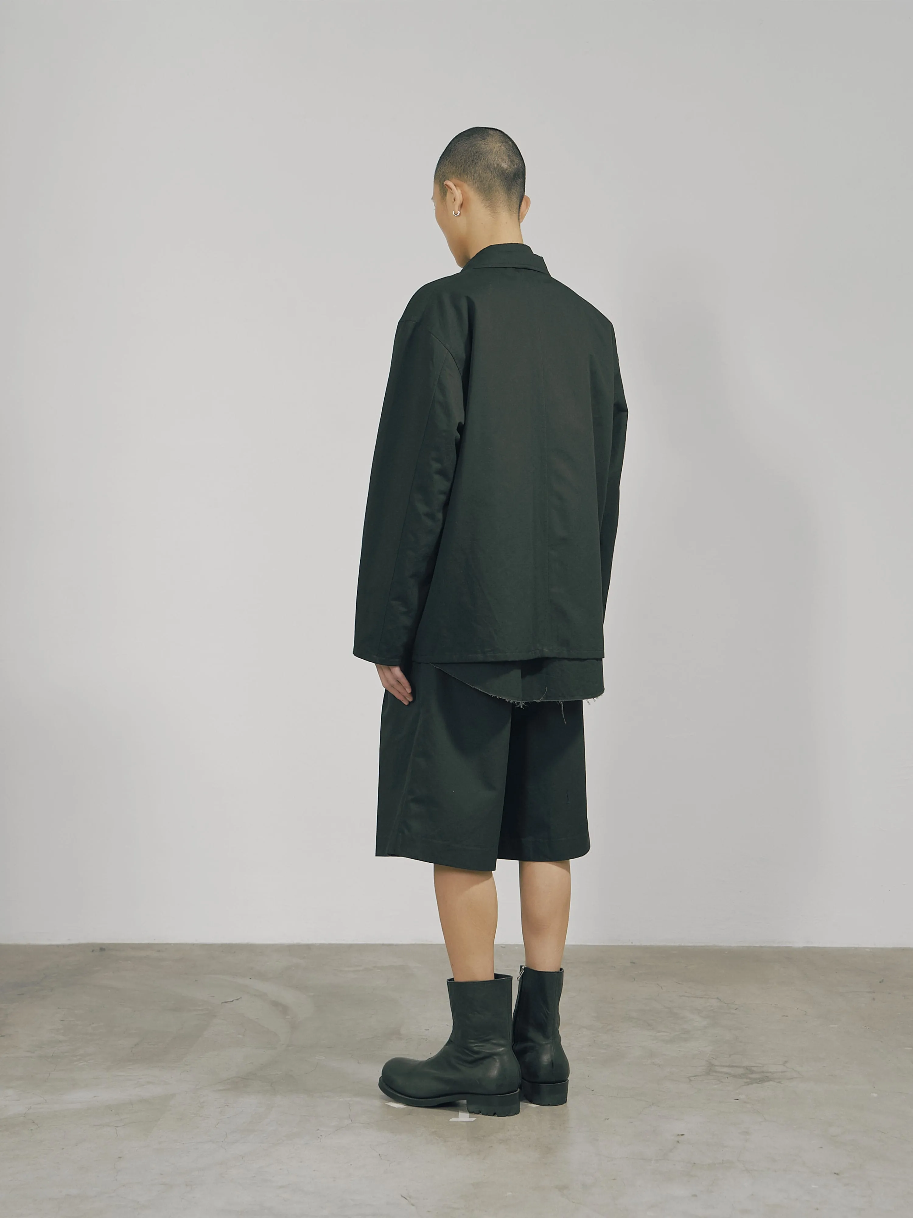 Black Cotton Twill Snap-Front Jacket sold by APOC product image thumbnail 3