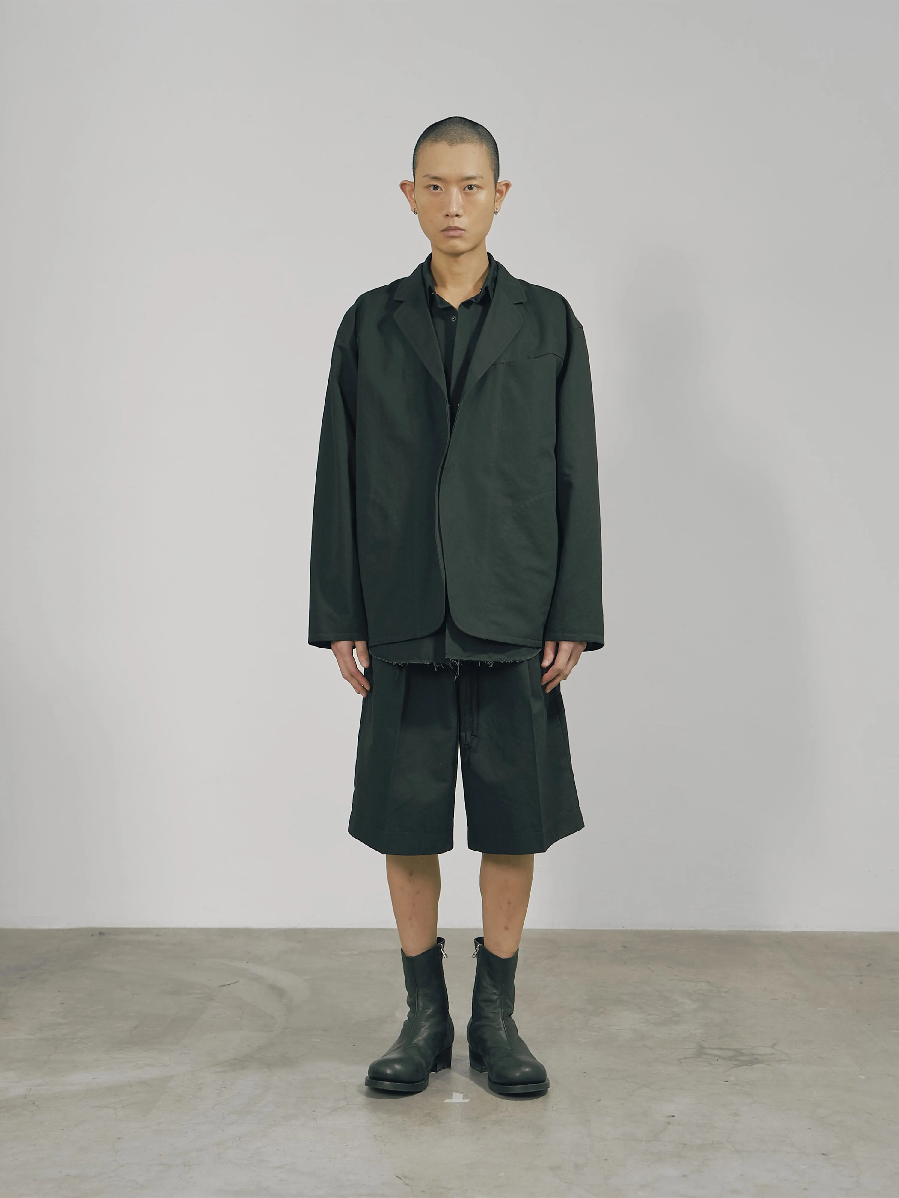 Black Cotton Twill Snap-Front Jacket sold by APOC