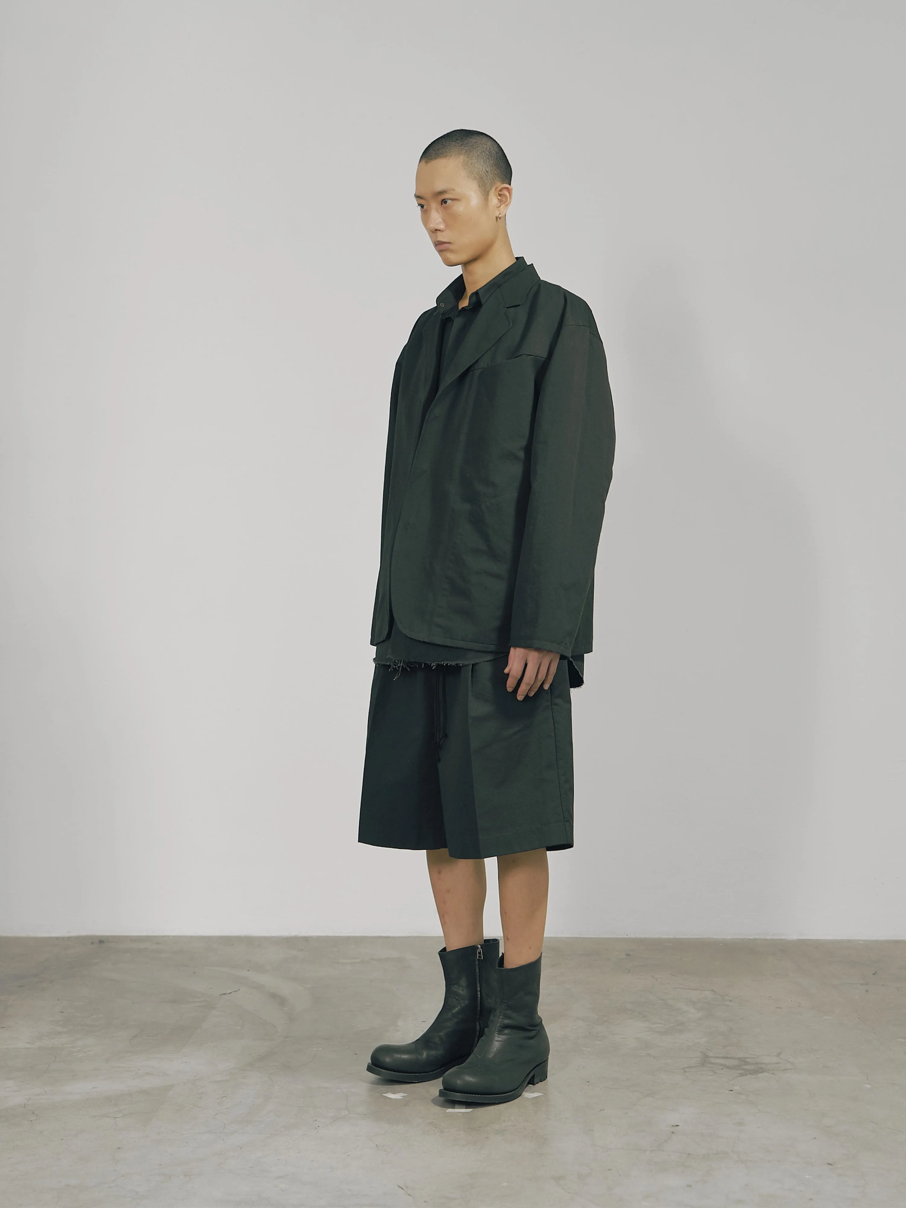Black Cotton Twill Snap-Front Jacket sold by APOC product image thumbnail 2