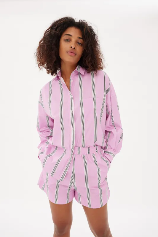 Chiara Shirt Stripe Classic - Pink/White/Black made by LMND
