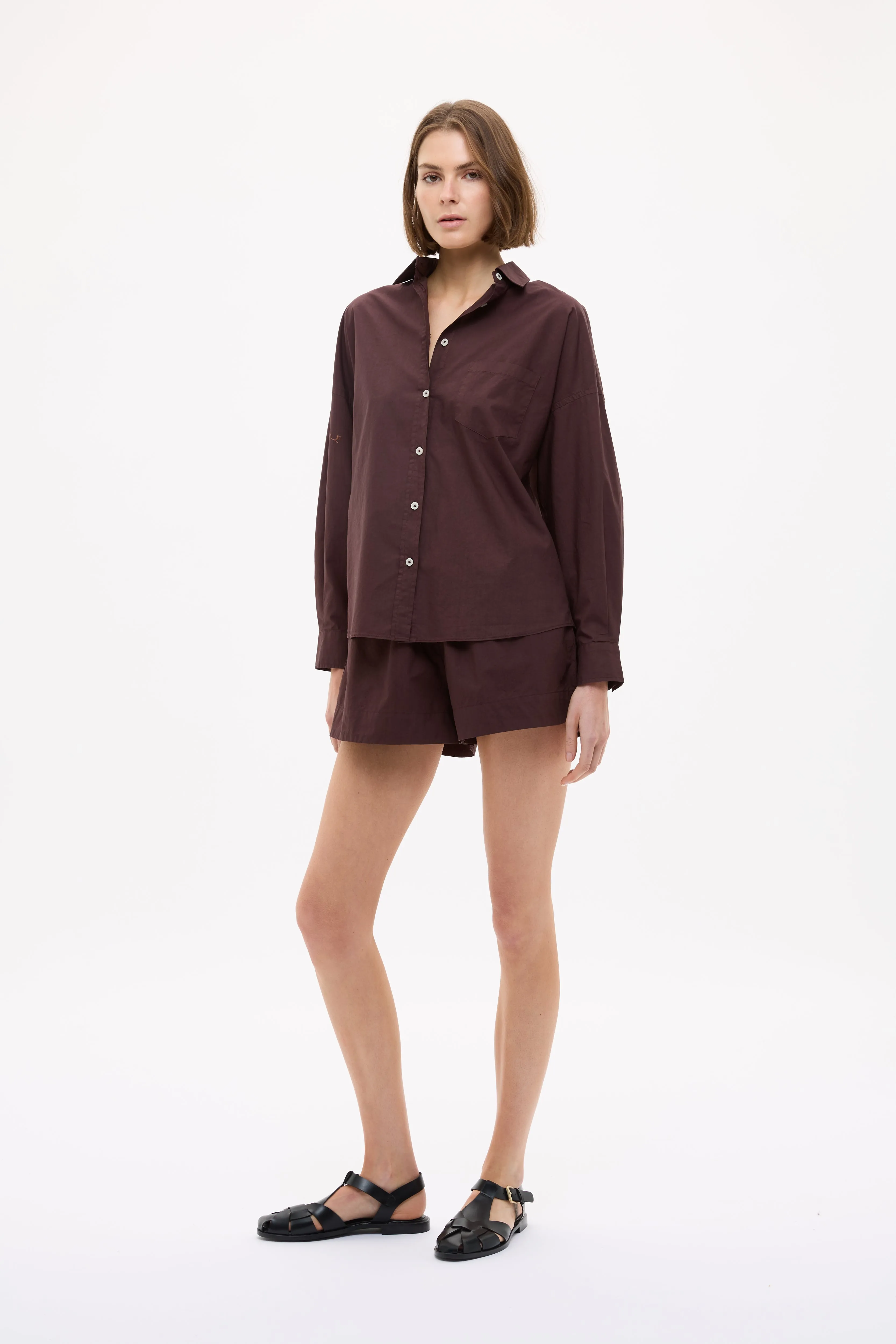 Chiara Long Sleeve Shirt Classic - Chocolate sold by LMND product image thumbnail 4