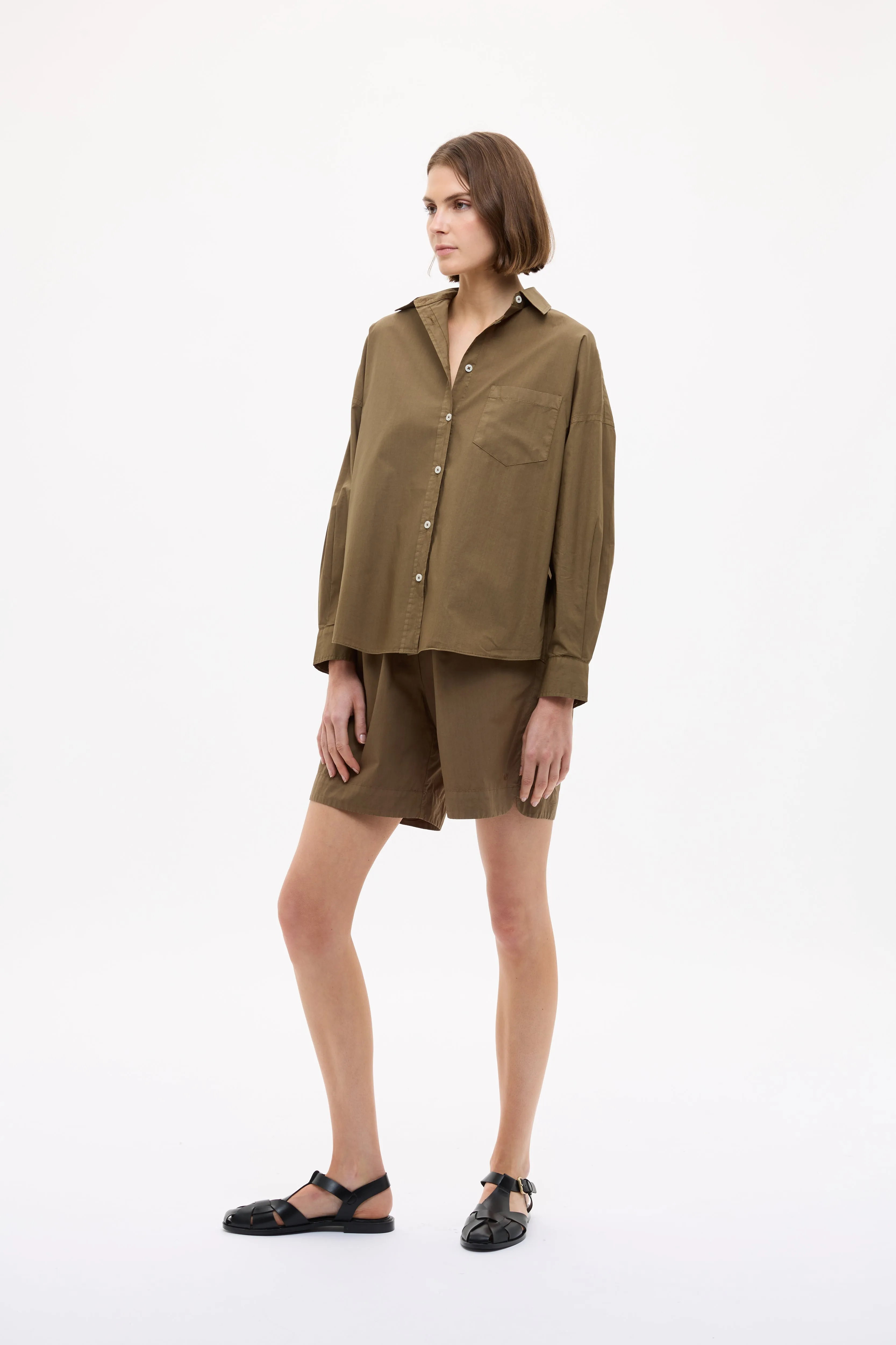 Chiara Long Sleeve Shirt Classic - Dark Olive sold by LMND