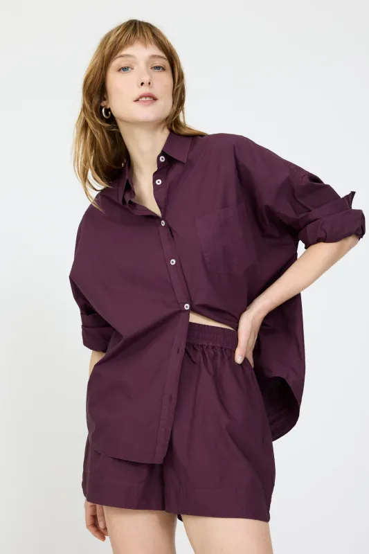 Chiara Long Sleeve Shirt - Classic - Fig made by LMND