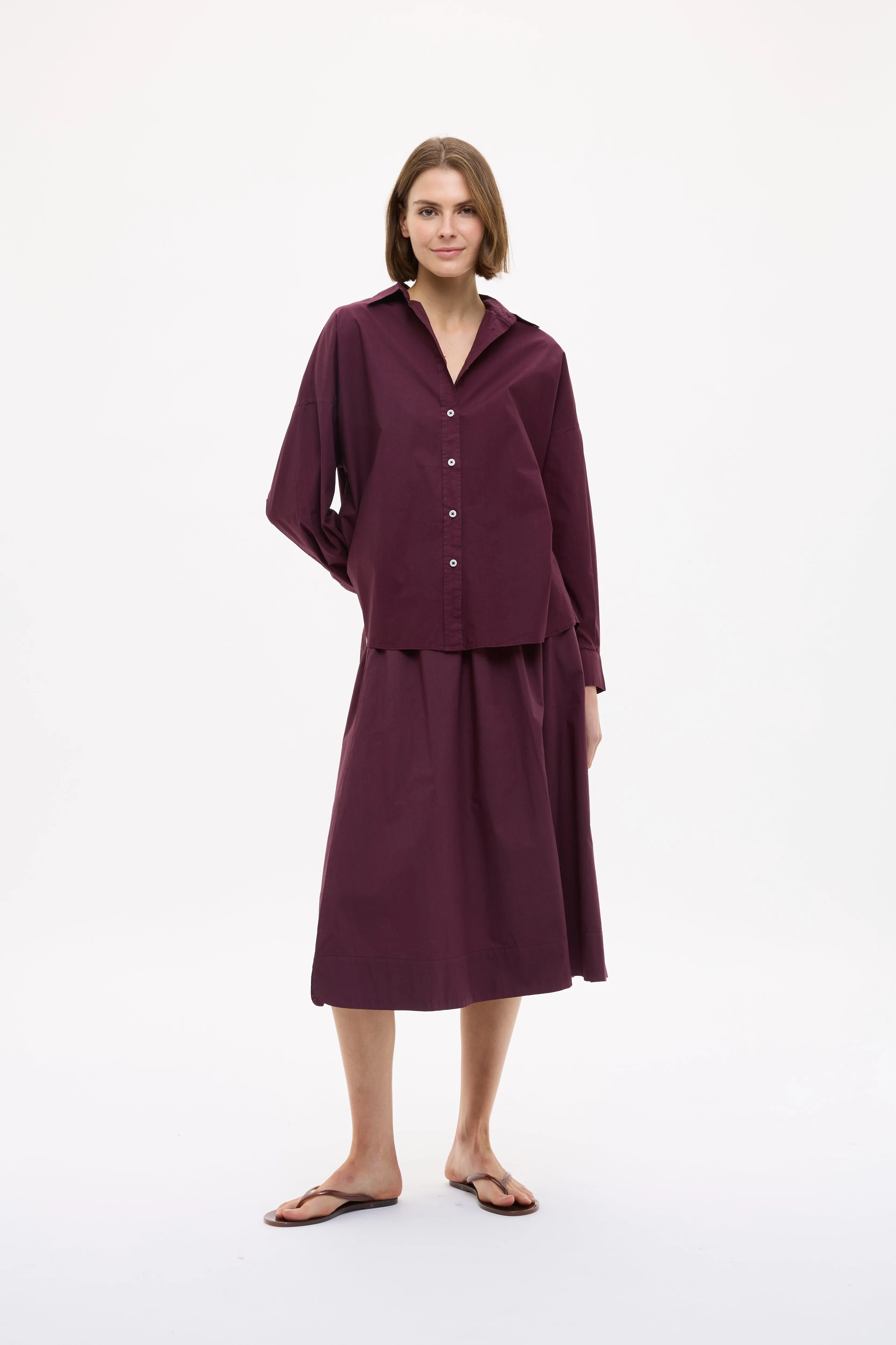 Chiara Long Sleeve Backless Shirt - Fig sold by LMND product image thumbnail 4