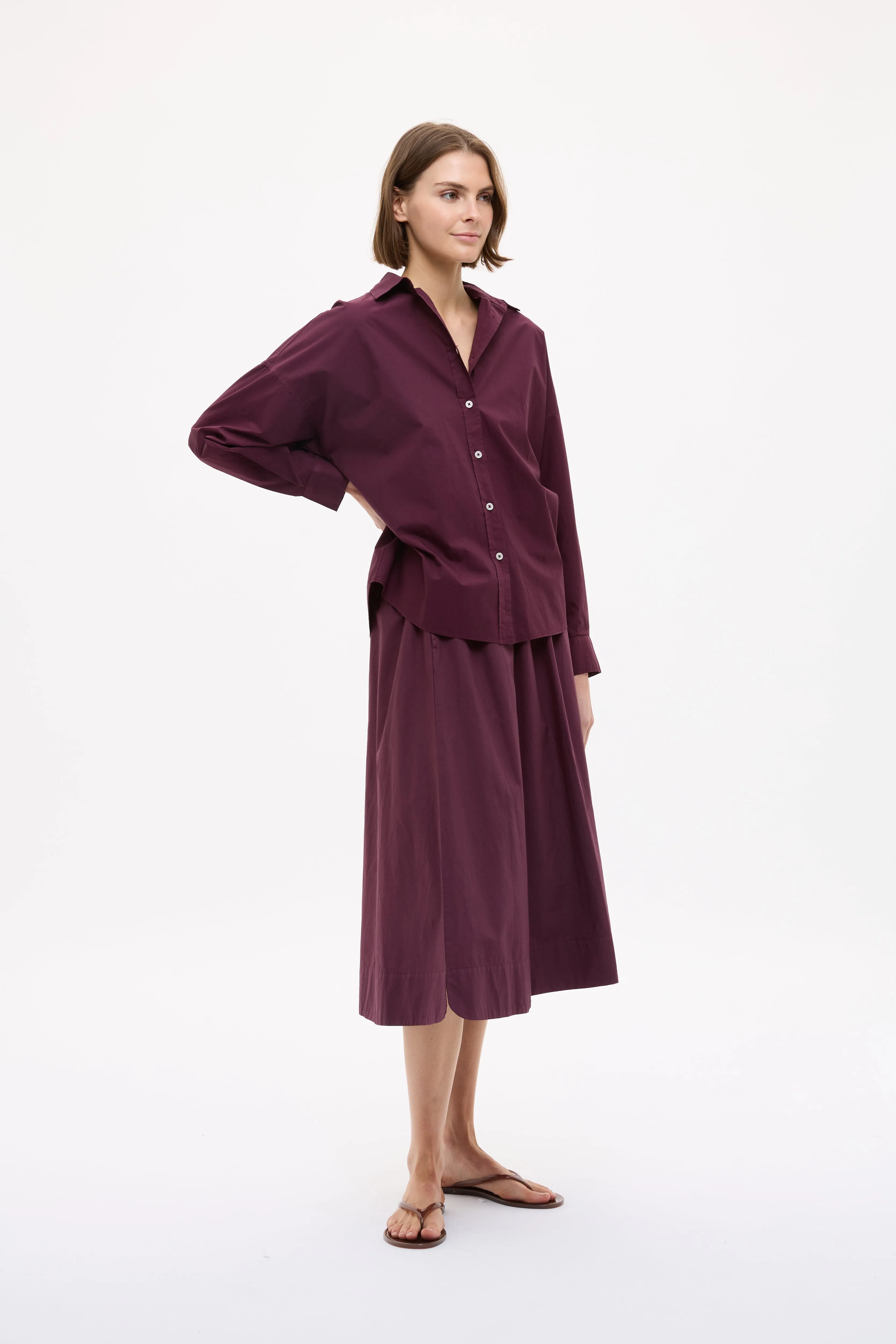 Chiara Long Sleeve Backless Shirt - Fig sold by LMND product image thumbnail 5