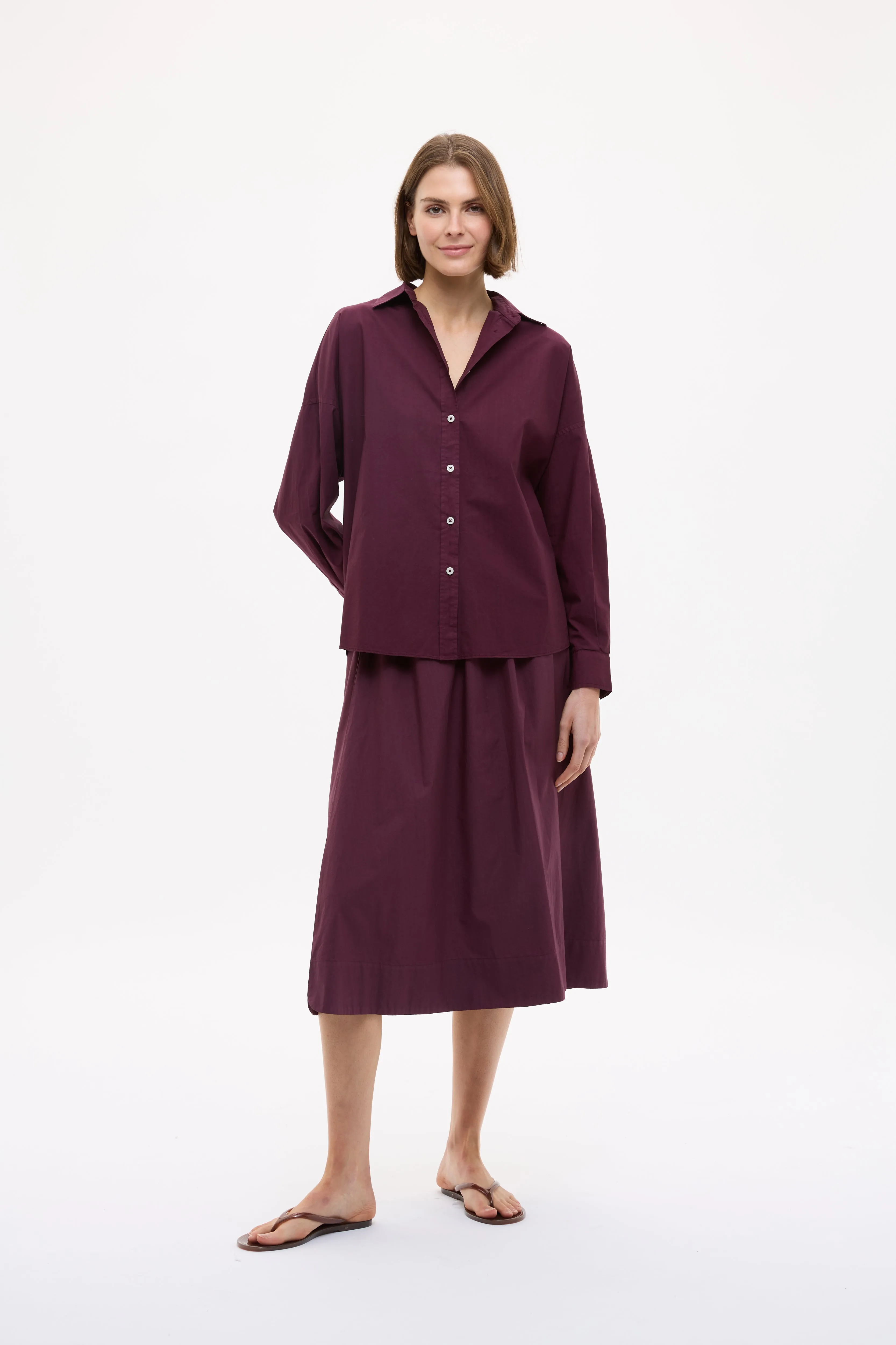 Chiara Long Sleeve Backless Shirt - Fig sold by LMND product image thumbnail 2