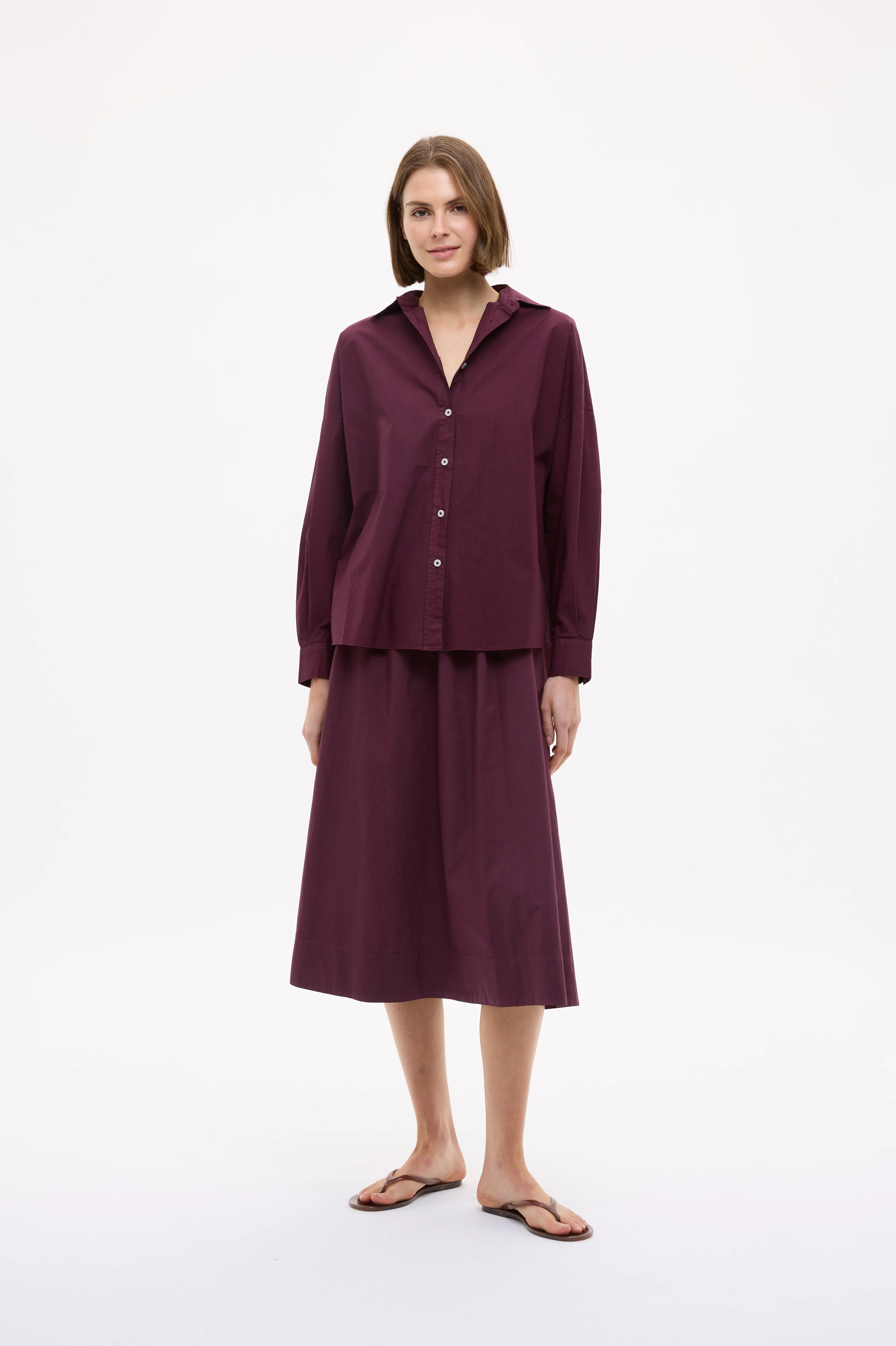 Chiara Long Sleeve Backless Shirt - Fig sold by LMND product image thumbnail 3