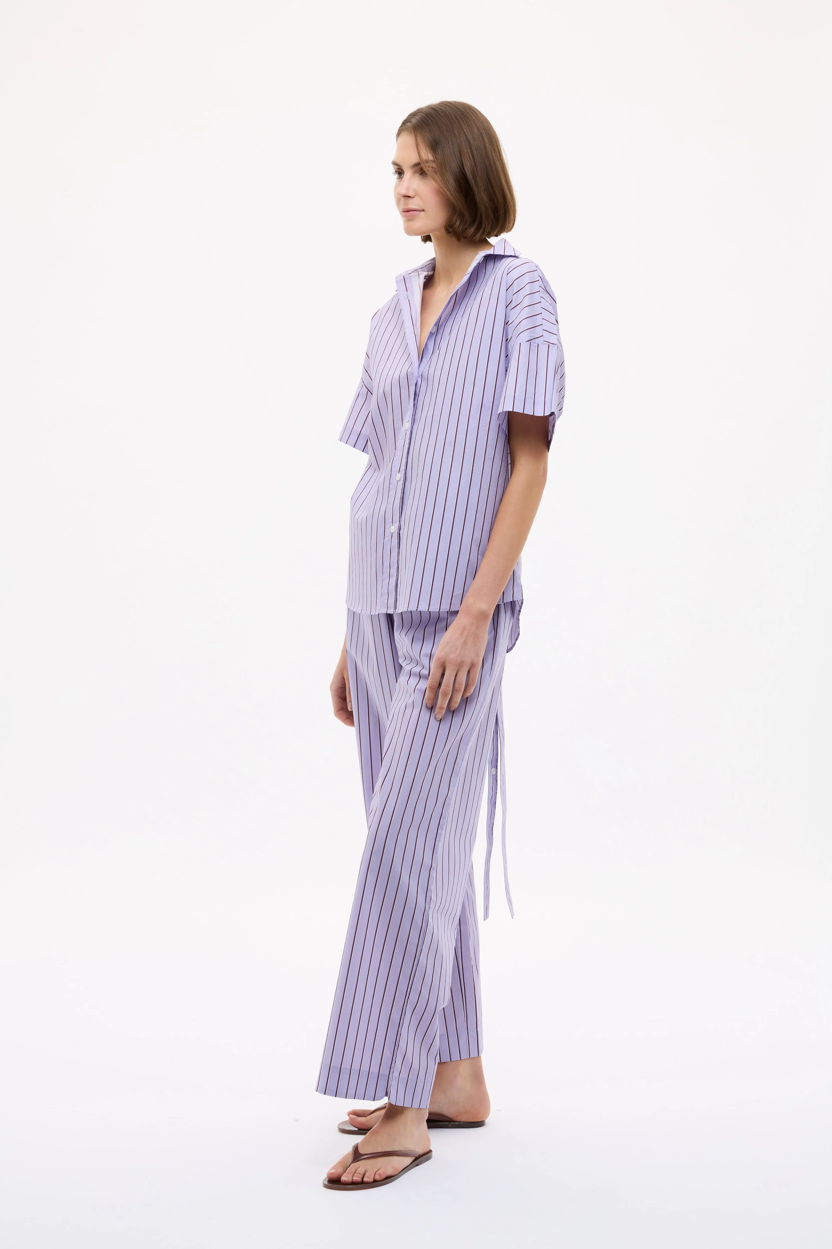 Bahia Pants Stripe - Pastel Lilac/Fig/Natural sold by LMND product image thumbnail 5
