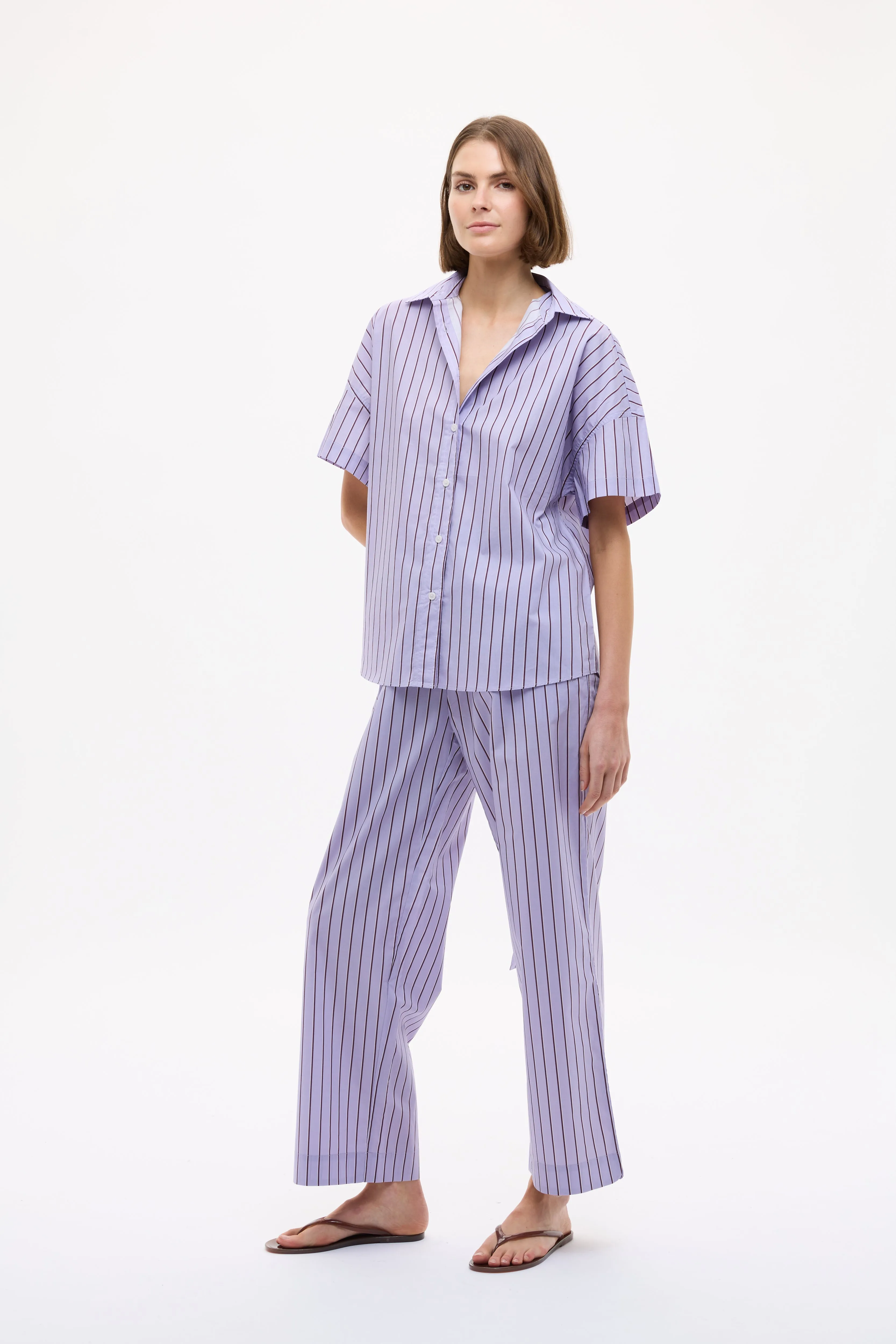 Bahia Pants Stripe - Pastel Lilac/Fig/Natural sold by LMND product image thumbnail 4