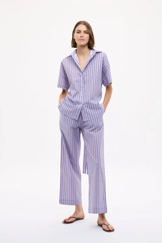 Bahia Pants Stripe - Pastel Lilac/Fig/Natural made by LMND