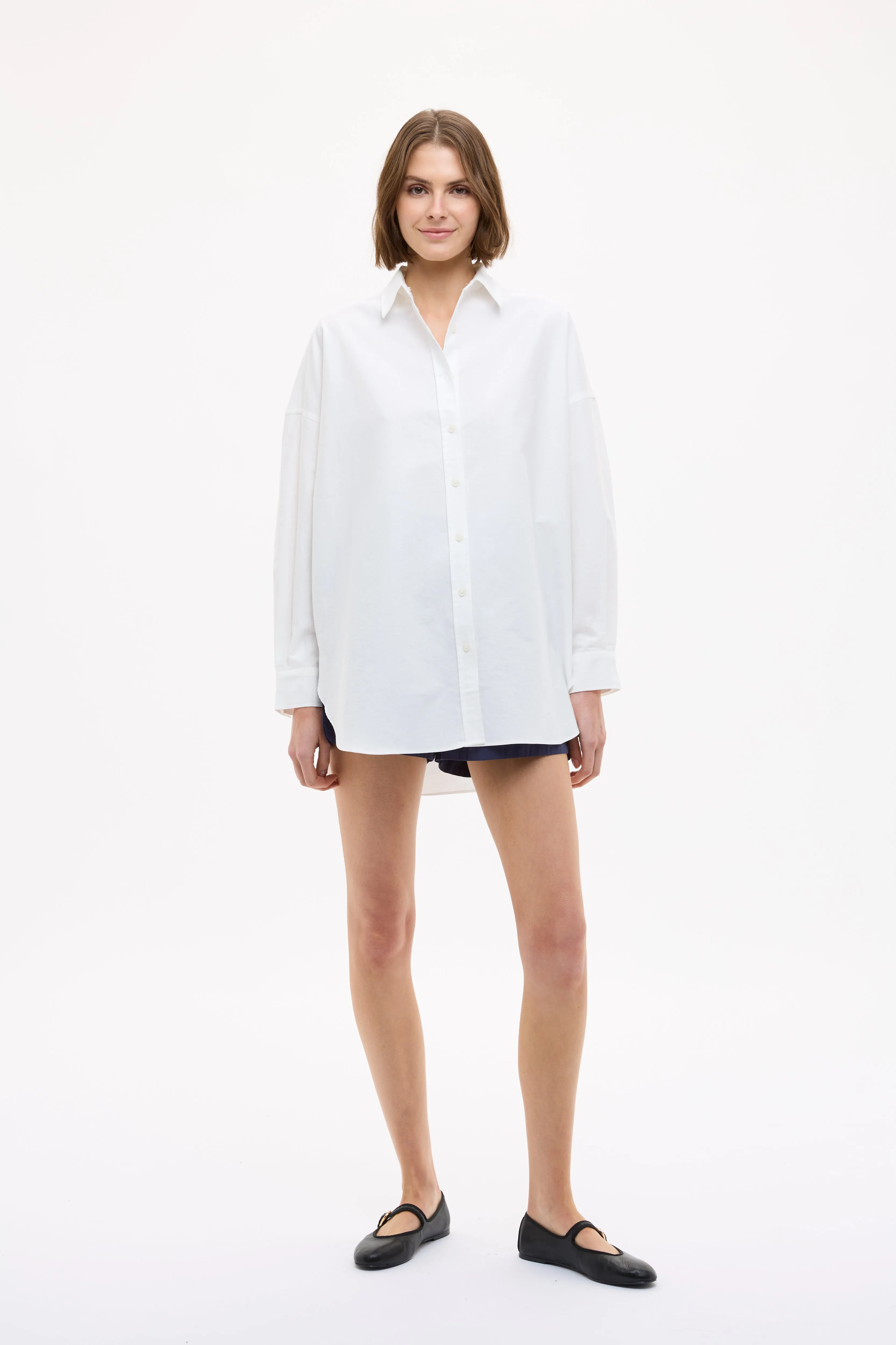 Mara Oversized Long Sleeve Shirt - White sold by LMND product image thumbnail 2
