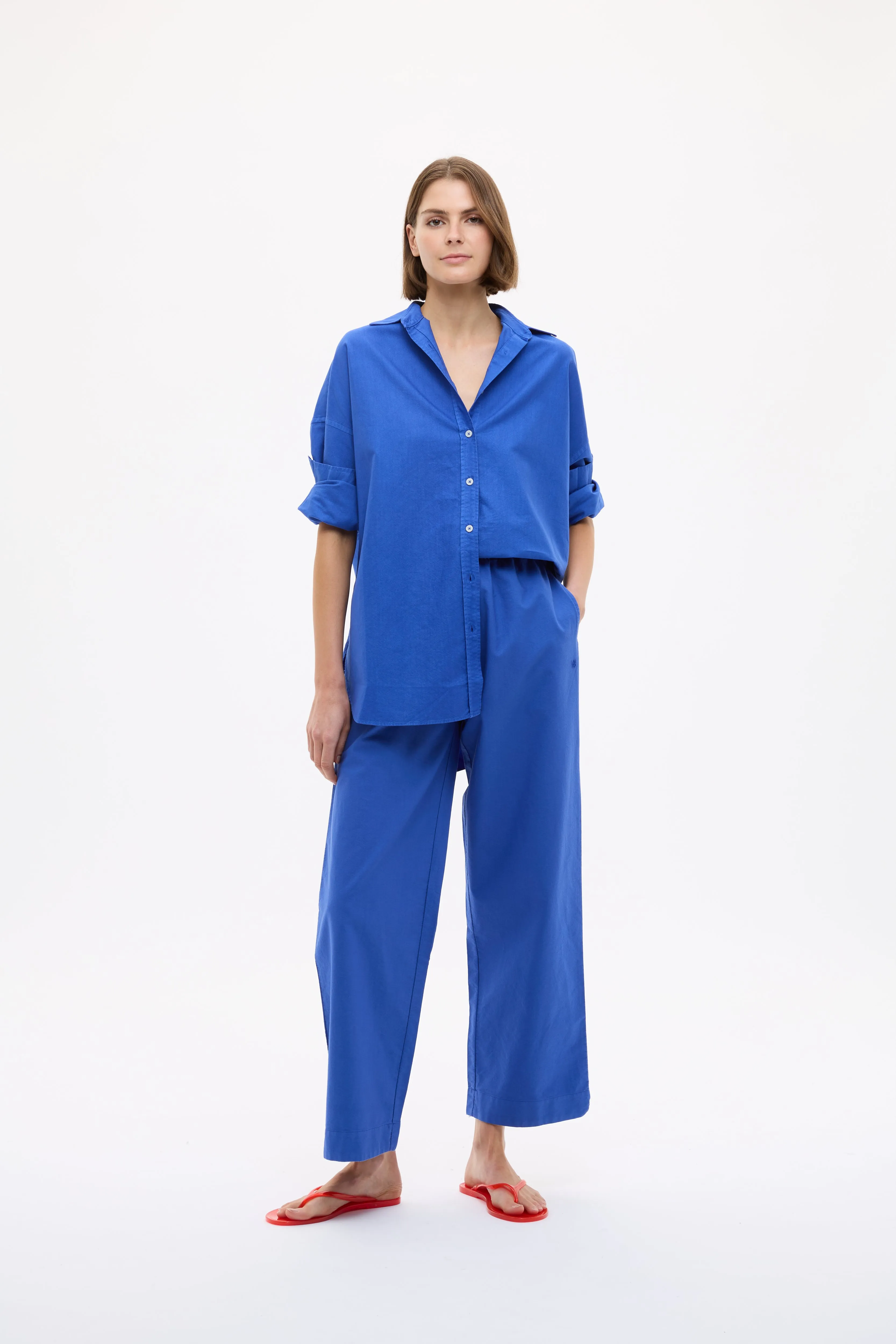 Mara Oversized Long Sleeve Shirt - Cobalt Blue sold by LMND product image thumbnail 3
