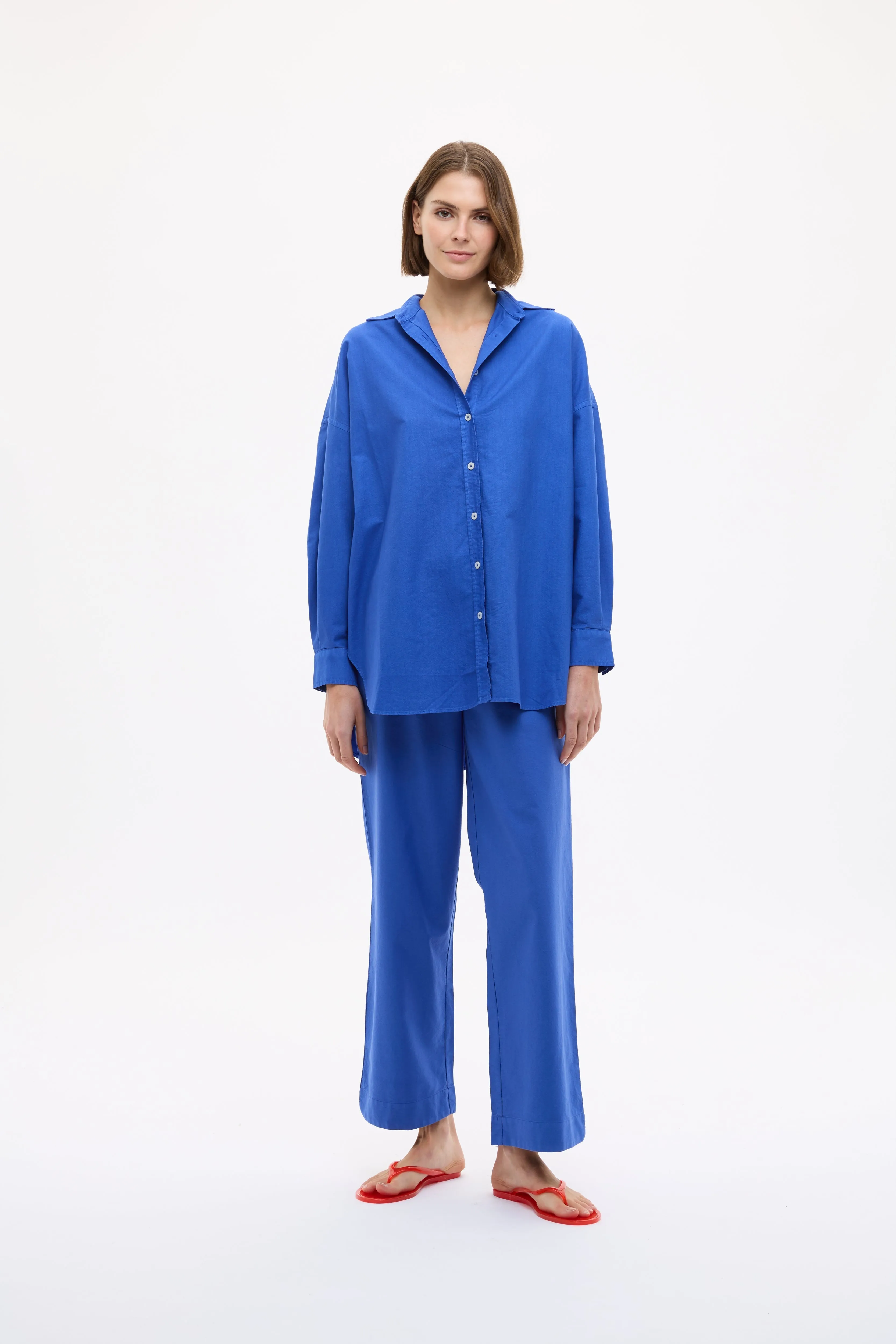 Mara Oversized Long Sleeve Shirt - Cobalt Blue sold by LMND product image thumbnail 4