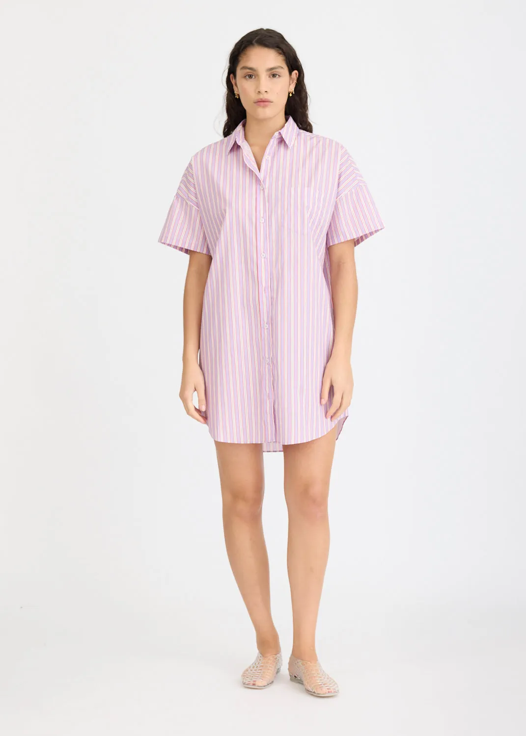 Chiara Mini Dress Multi Stripe - Voila/True Red/Cherry sold by LMND