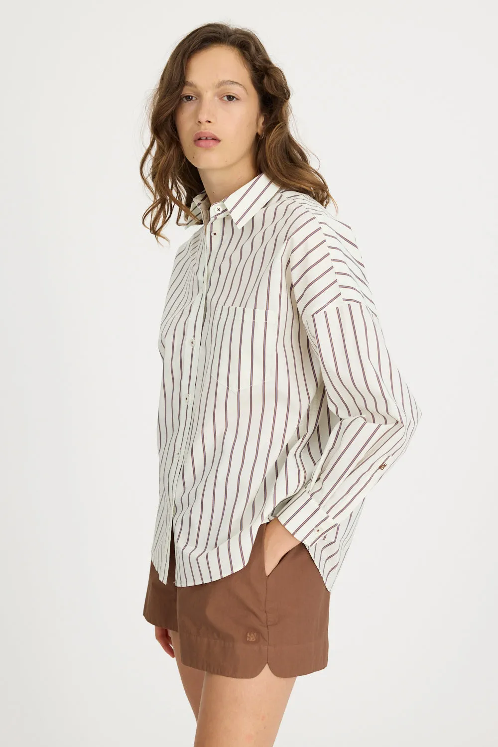 Chiara Long Sleeve Shirt Stripes - Vanilla Stripes sold by LMND product image thumbnail 4