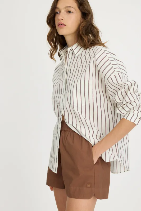 Chiara Long Sleeve Shirt Stripes - Vanilla Stripes made by LMND