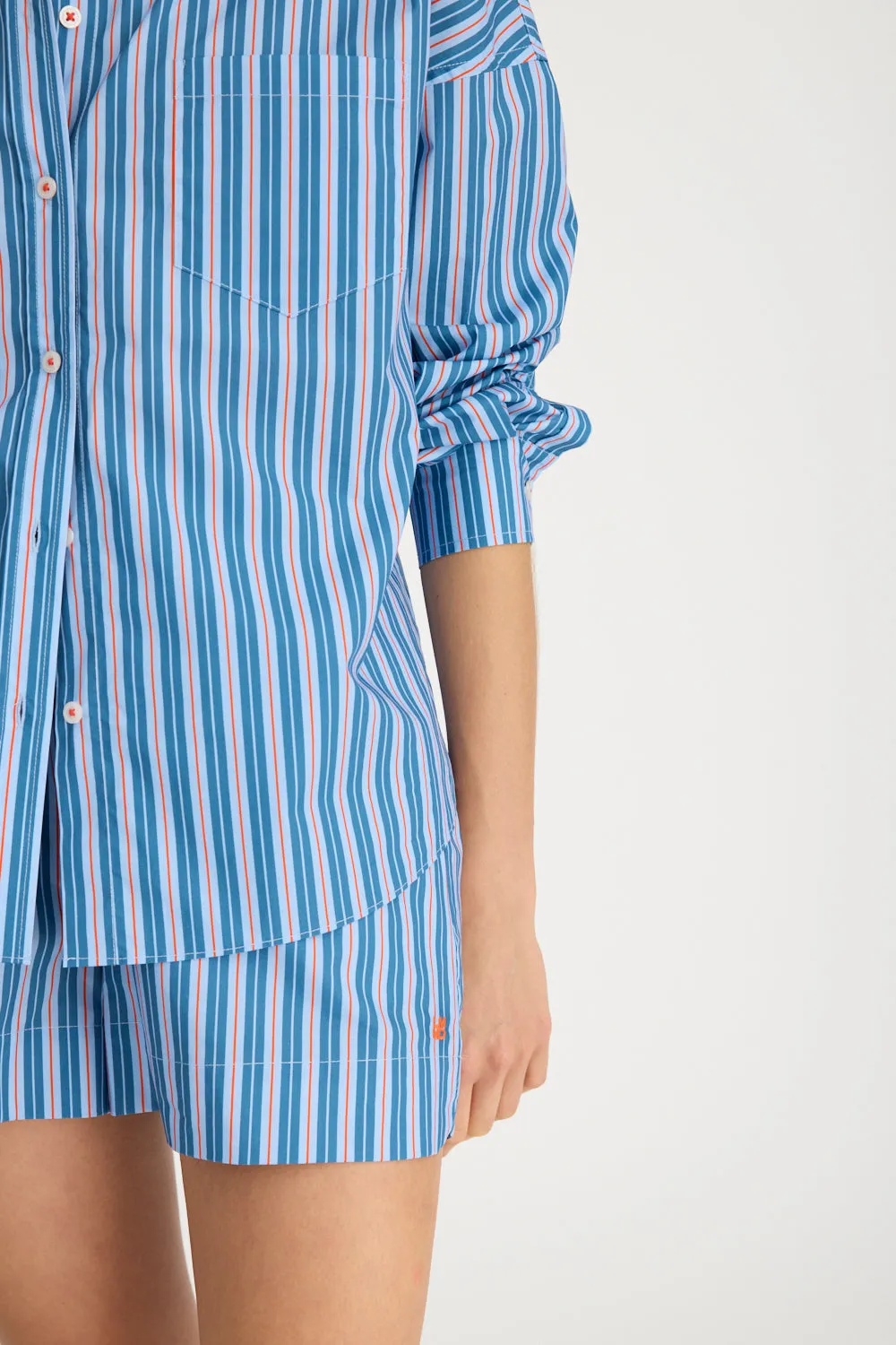 Chiara Shorts Multi Stripe 100% Organic Cotton Real Teal/Spicy Orange/Blue sold by LMND product image thumbnail 3