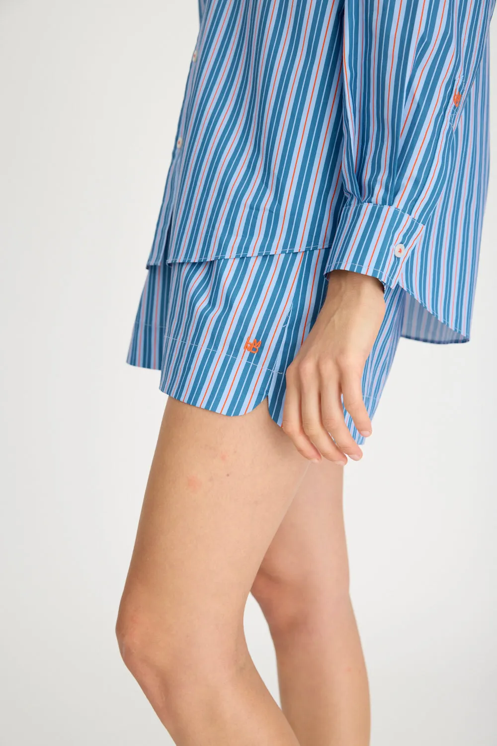 Chiara Shorts Multi Stripe 100% Organic Cotton Real Teal/Spicy Orange/Blue sold by LMND product image thumbnail 5