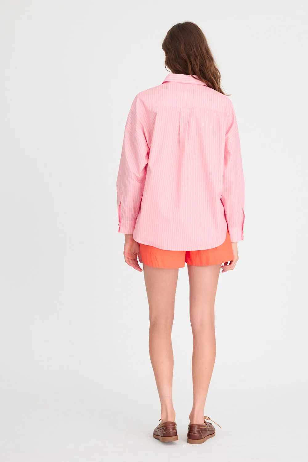 Chiara Long Sleeve Shirt Pinstripe - Pink/Spicy Orange sold by LMND product image thumbnail 4